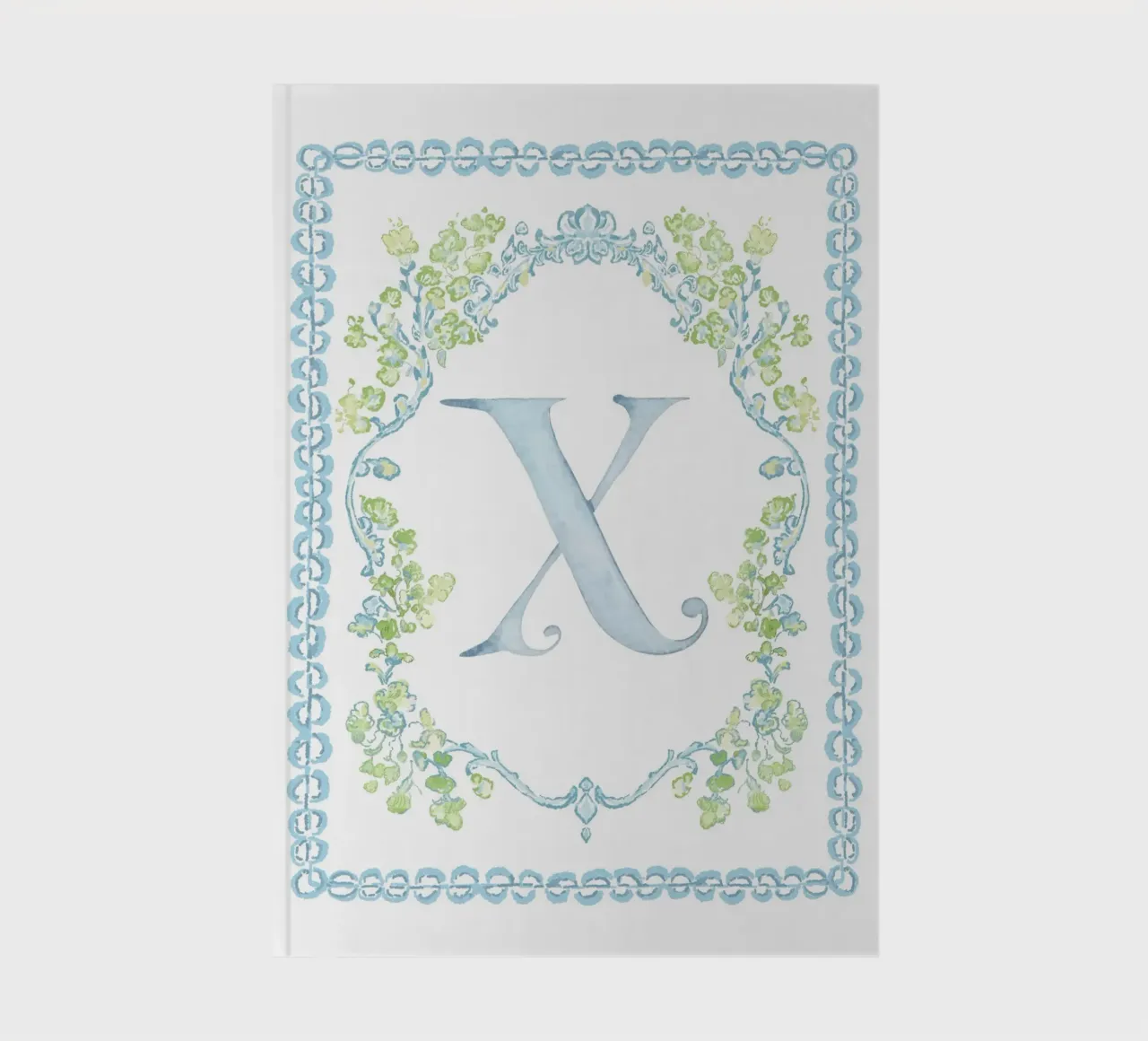 Letter X, Botanical print, Crest notebook by The Custom Letter