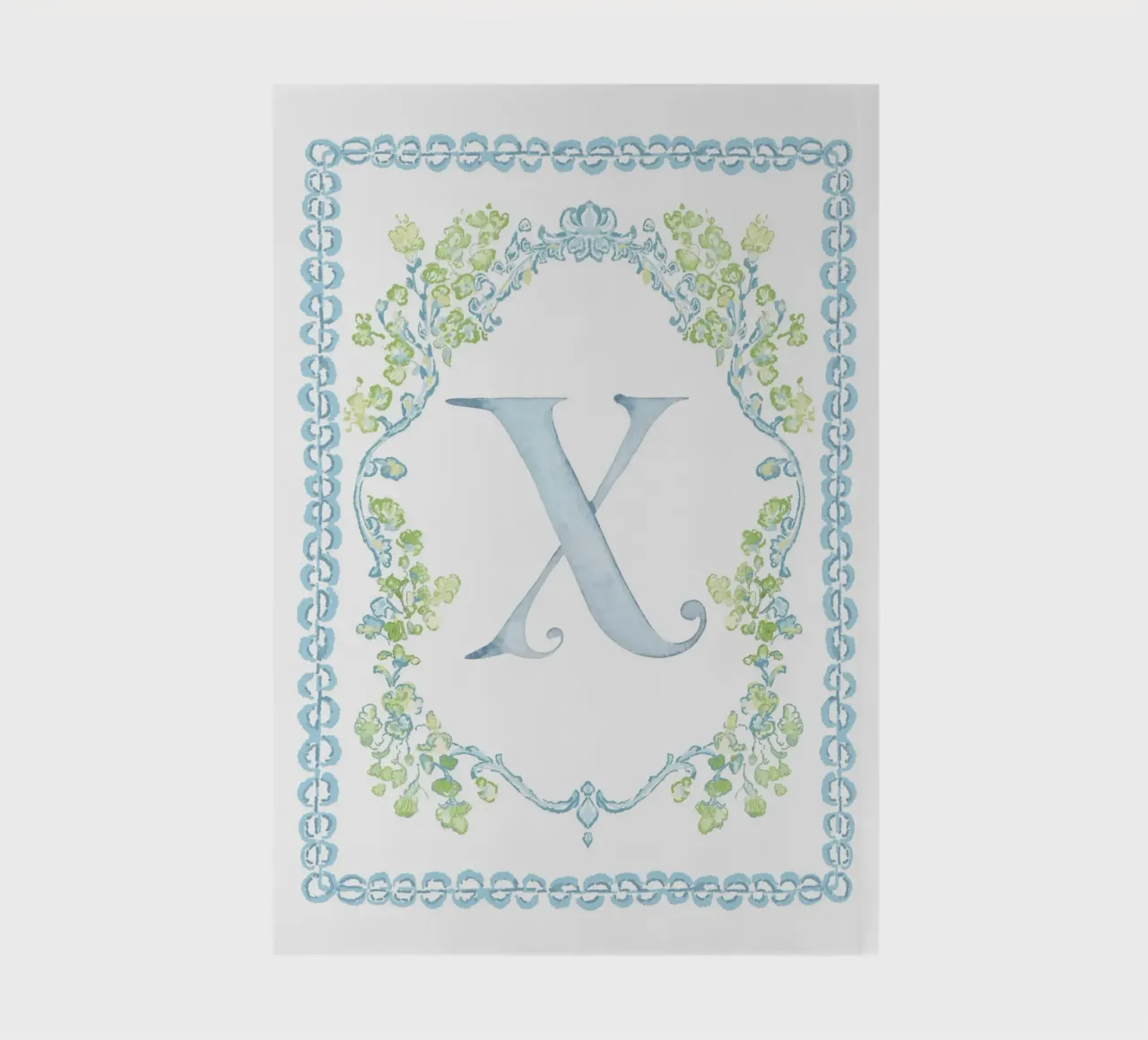 Letter X, Botanical print, Crest notebook by The Custom Letter