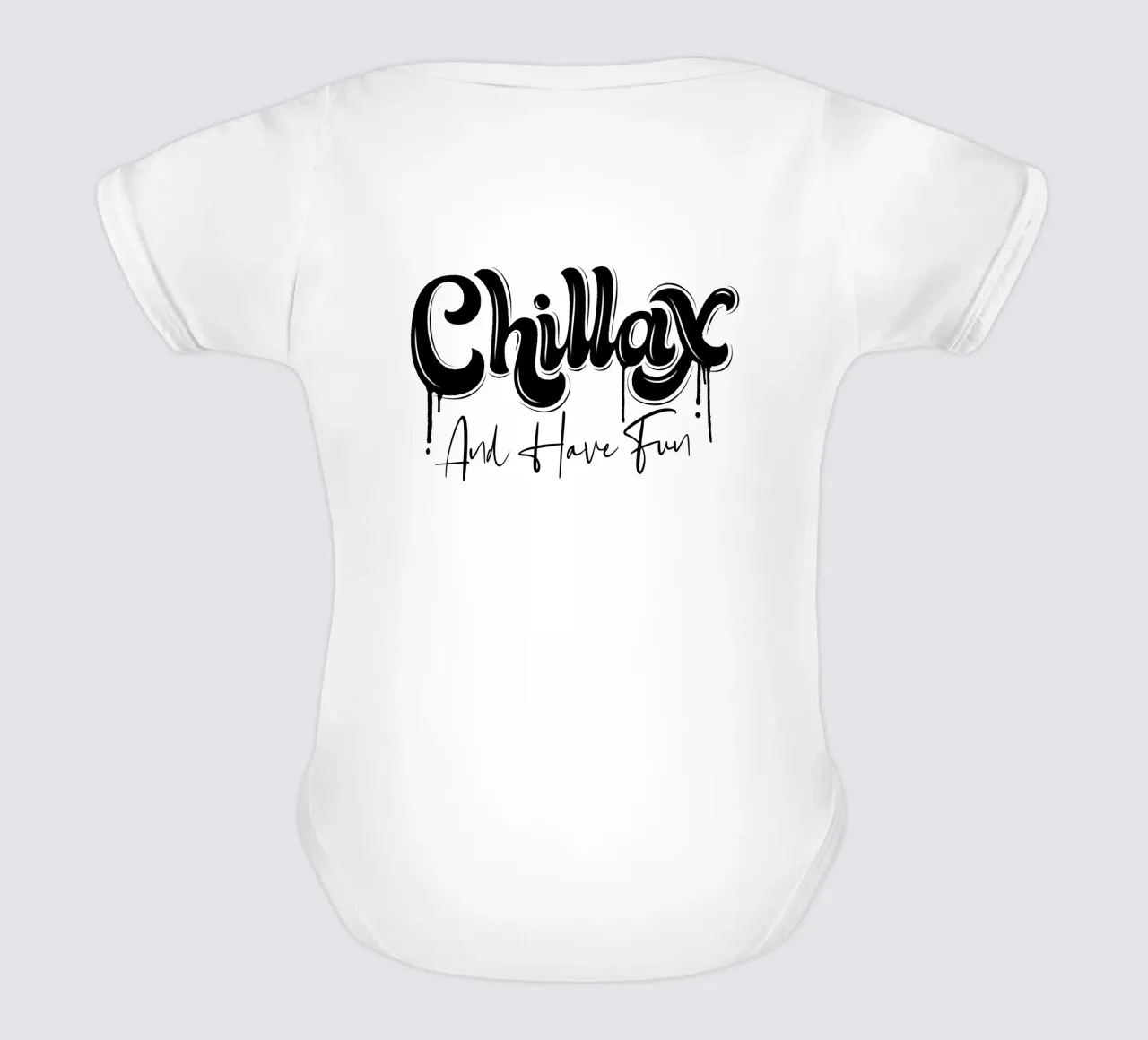 Rilassarsi e rilassarsi. Chillax. Stile di strada e un po' di graffiti body neonato maniche corte da CalliLetters