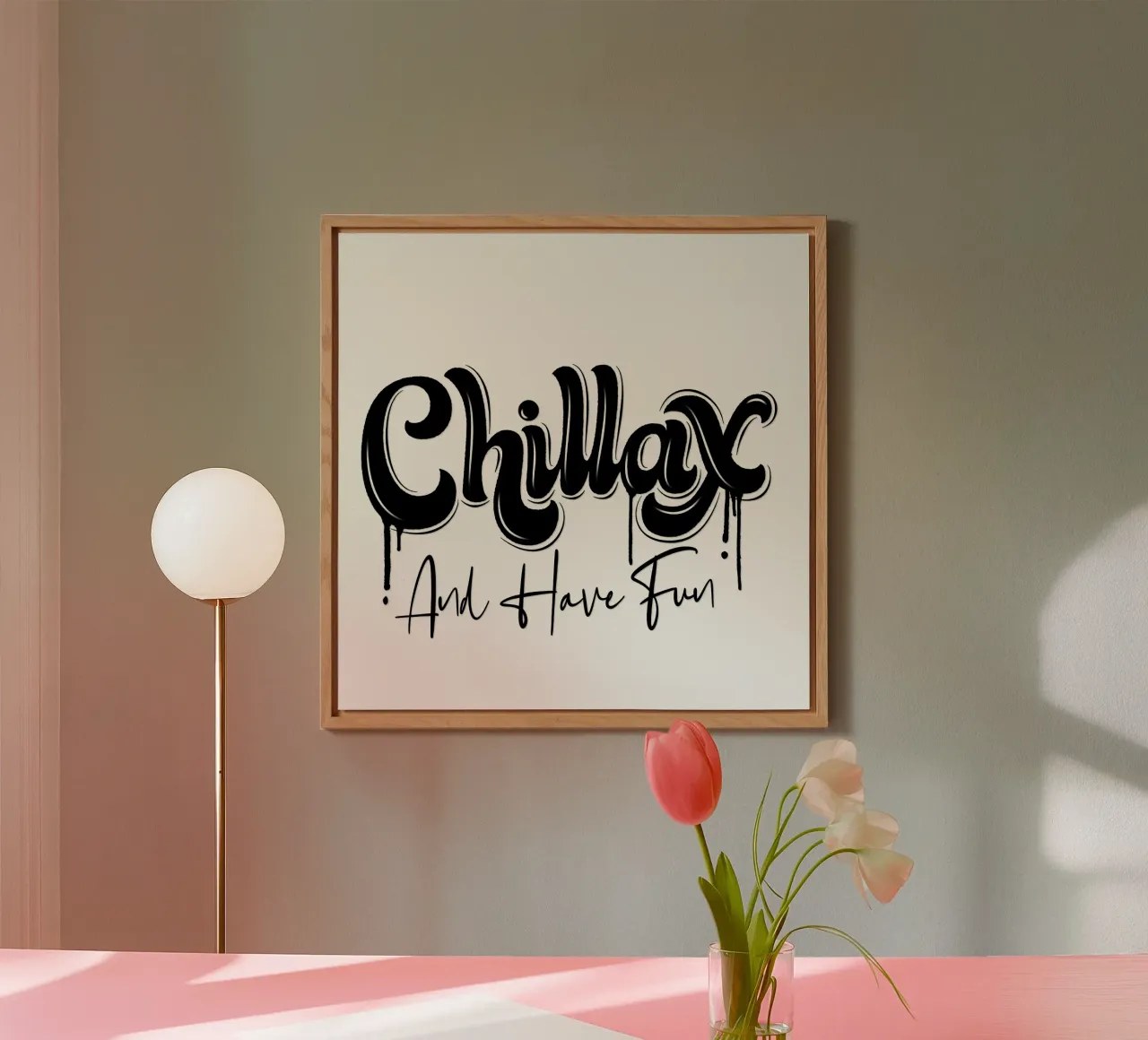 Rilassarsi e rilassarsi. Chillax. Stile di strada e un po' di graffiti pannello forex da CalliLetters