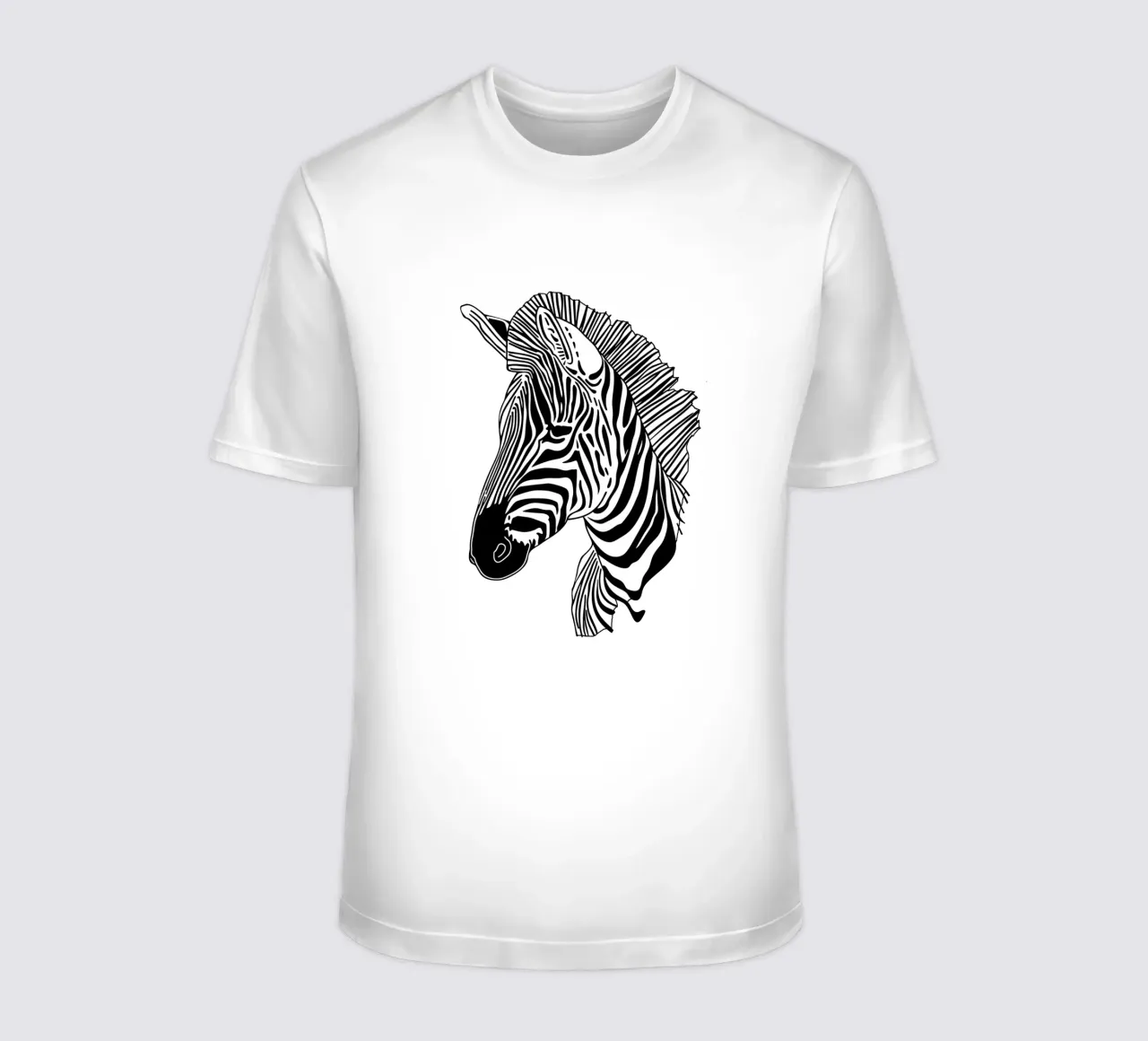 Animal Zebra line art t-shirt da Justyna Jaszke JBJart