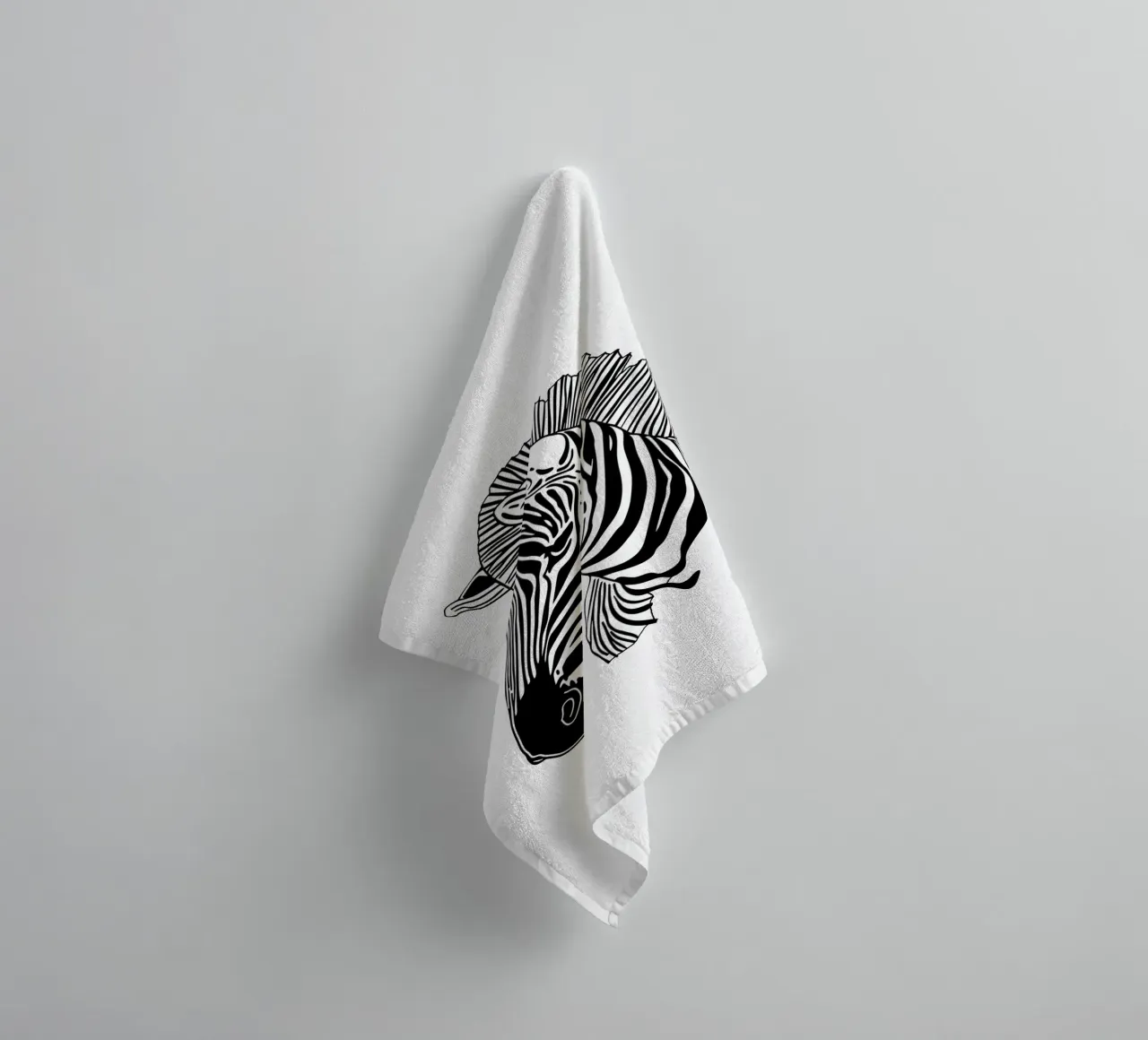 Animal Zebra line art asciugamano da bagno da Justyna Jaszke JBJart