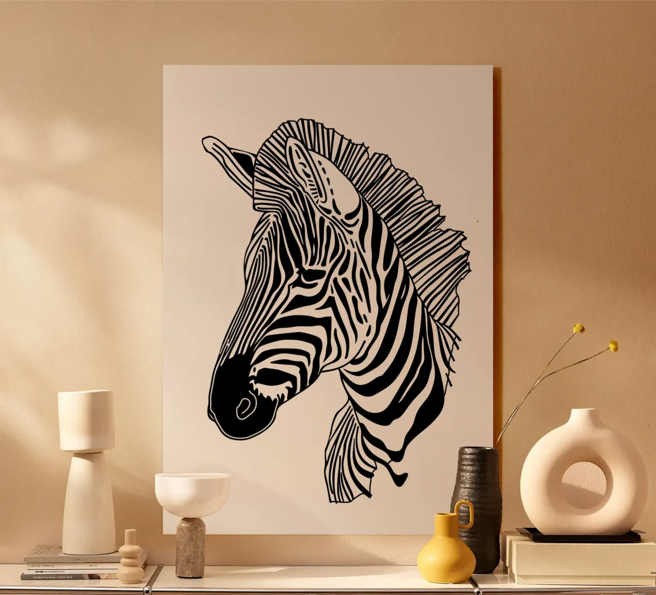 Animal Zebra line art metacrilato de Justyna Jaszke JBJart