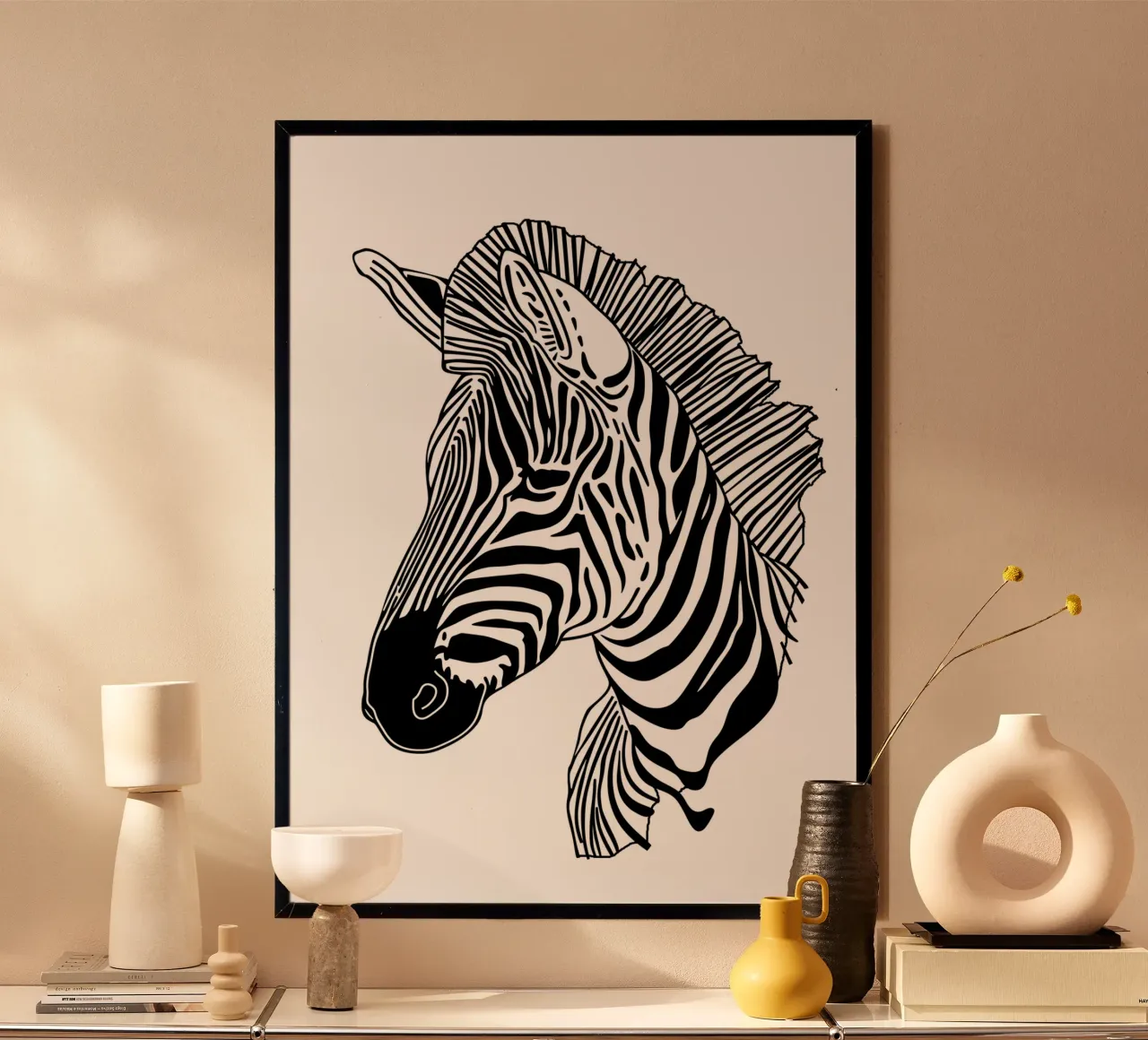 Animal Zebra line art carta hahnemühle da Justyna Jaszke JBJart