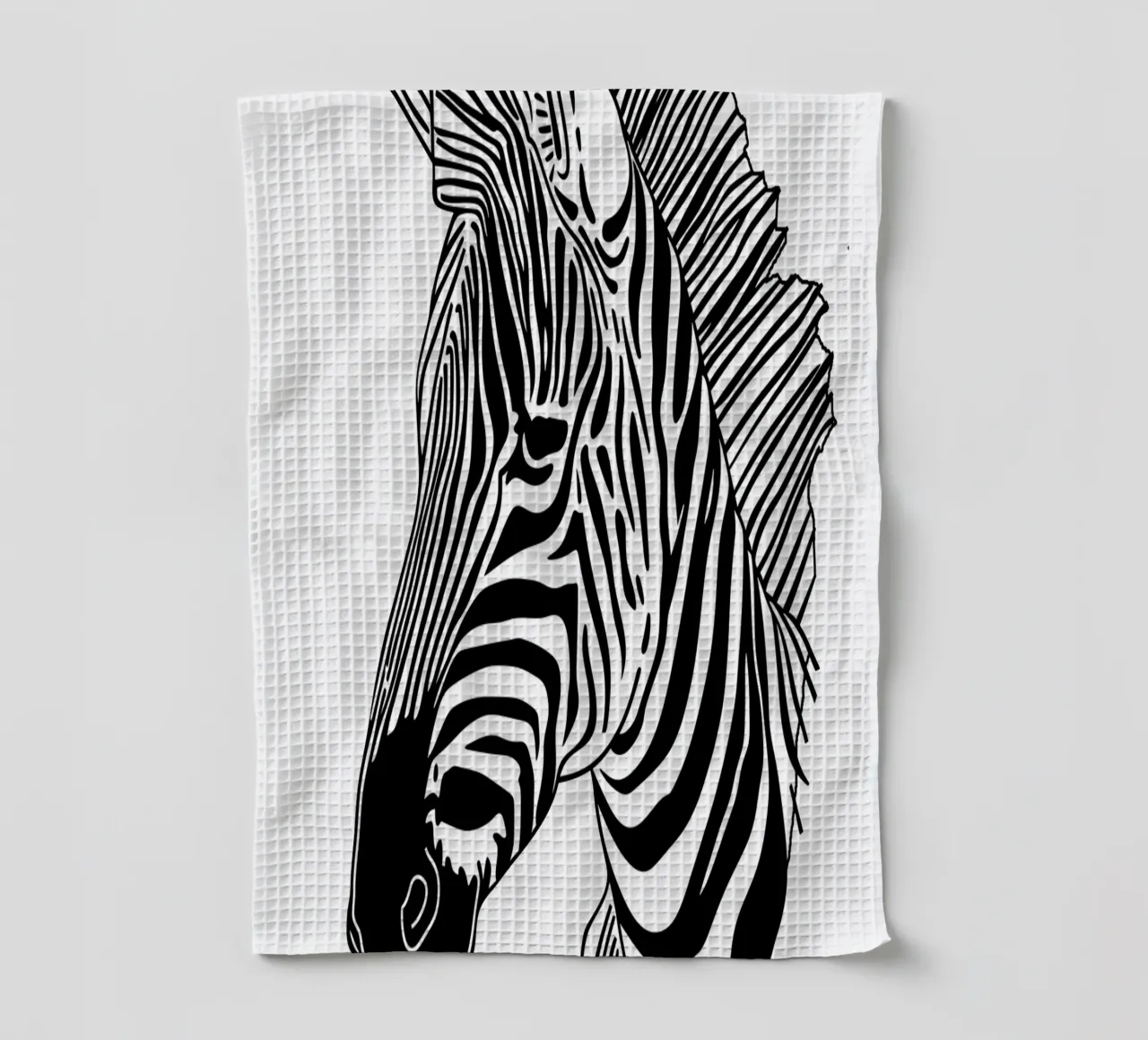 Animal Zèbre dessin au trait torchon de Justyna Jaszke JBJart