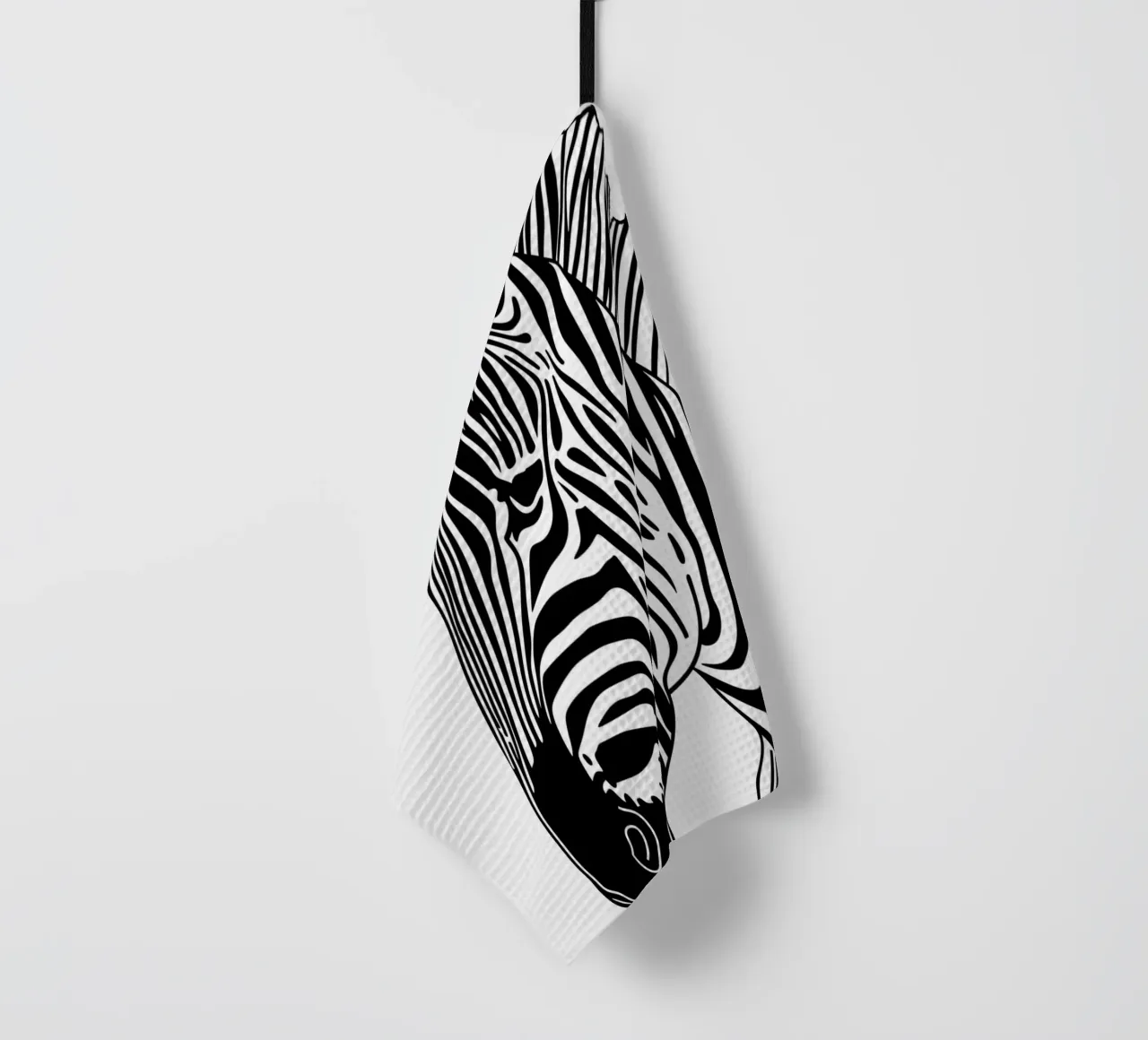 Animal Zèbre dessin au trait torchon de Justyna Jaszke JBJart