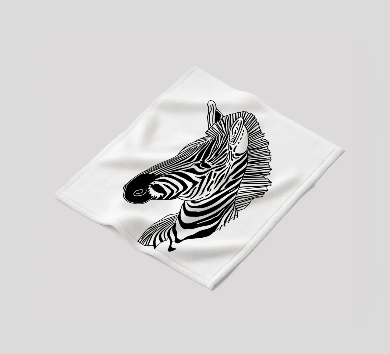 Animal Zebra line art coperta in pile da Justyna Jaszke JBJart