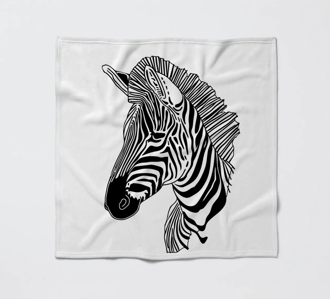 Animal Zebra line art coperta in pile da Justyna Jaszke JBJart