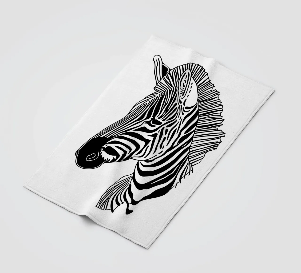 Animal Zebra line art coperta in pile da Justyna Jaszke JBJart