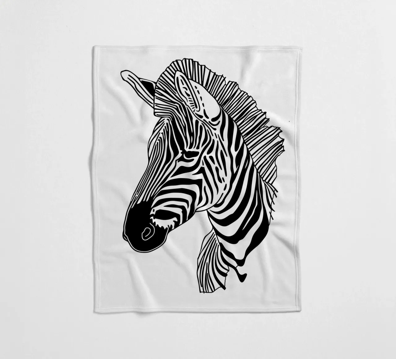 Animal Zebra line art coperta in pile da Justyna Jaszke JBJart