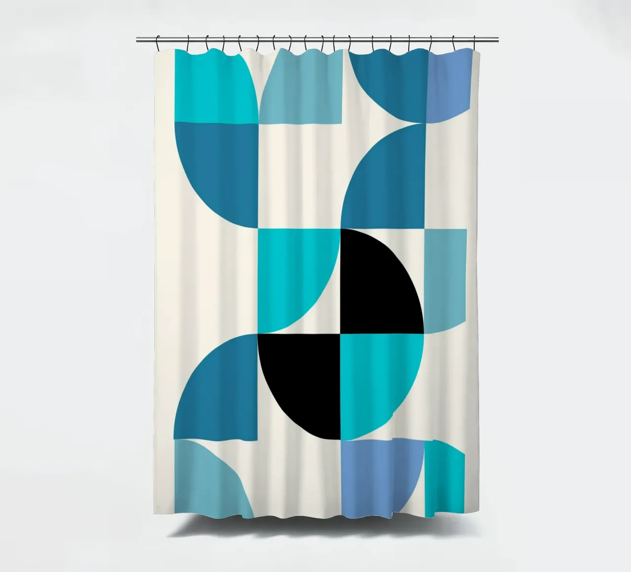 Géométrie bleue - Formes abstraites modernes rideau de douche de Cozy Vibes