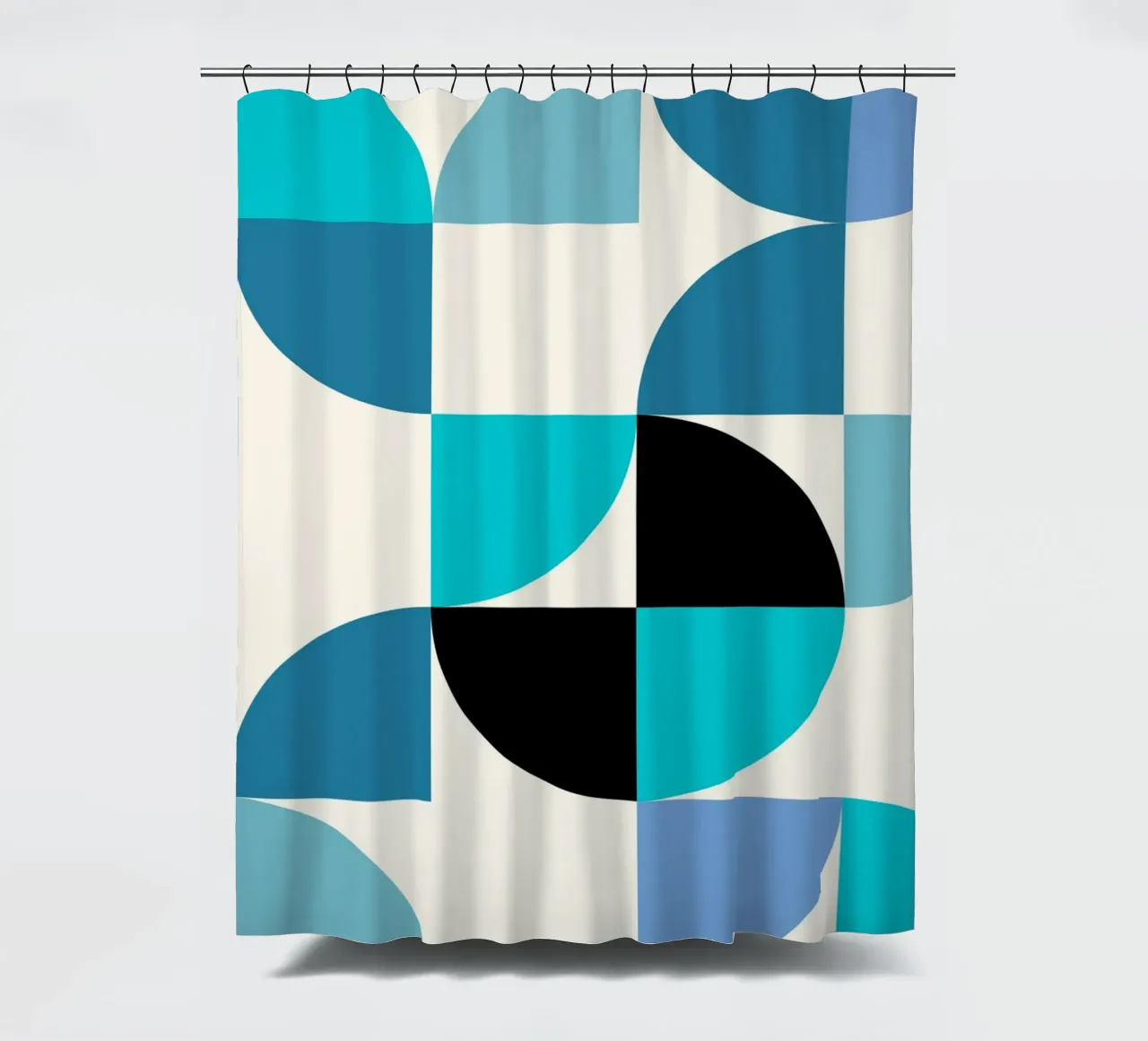 Géométrie bleue - Formes abstraites modernes rideau de douche de Cozy Vibes