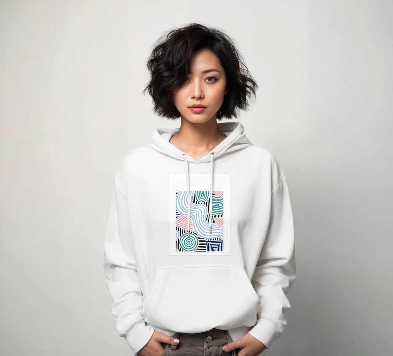 Linee astratte - Pattern art moderni felpa con cappuccio da Cozy Vibes