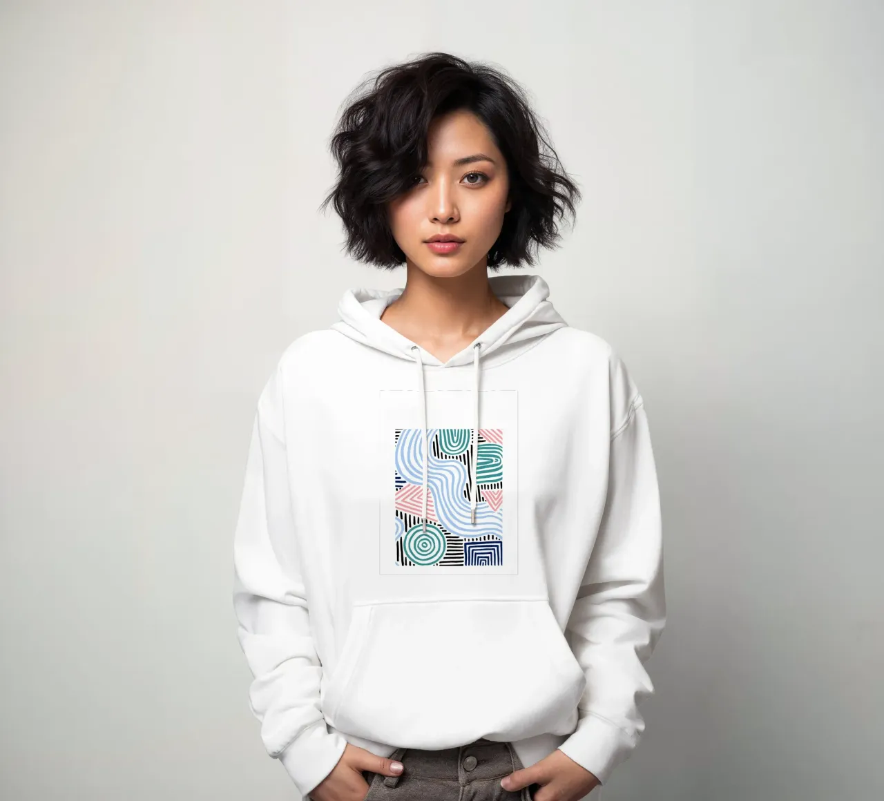 Linee astratte - Pattern art moderni felpa con cappuccio da Cozy Vibes