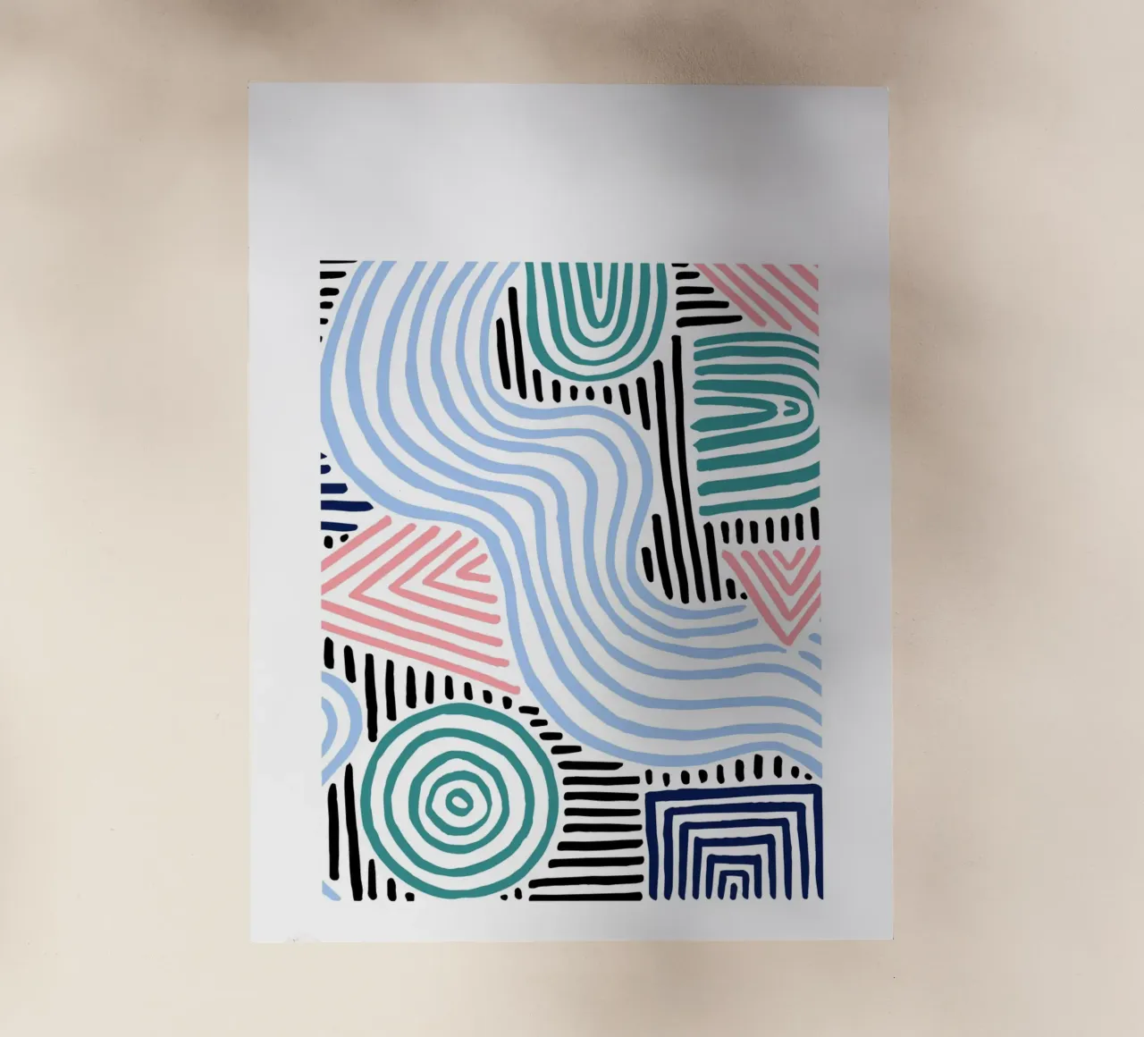 Linee astratte - Pattern art moderni pellicola backlit da Cozy Vibes