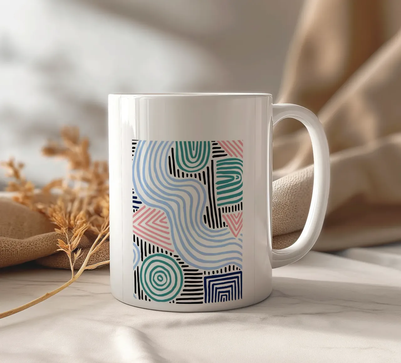 Linee astratte - Pattern art moderni tazza in ceramica da Cozy Vibes