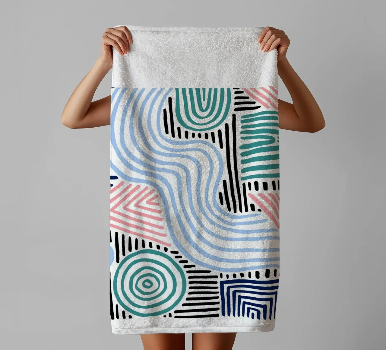 Abstract Lines – Modern Pattern Art towel by Cozy Vibes