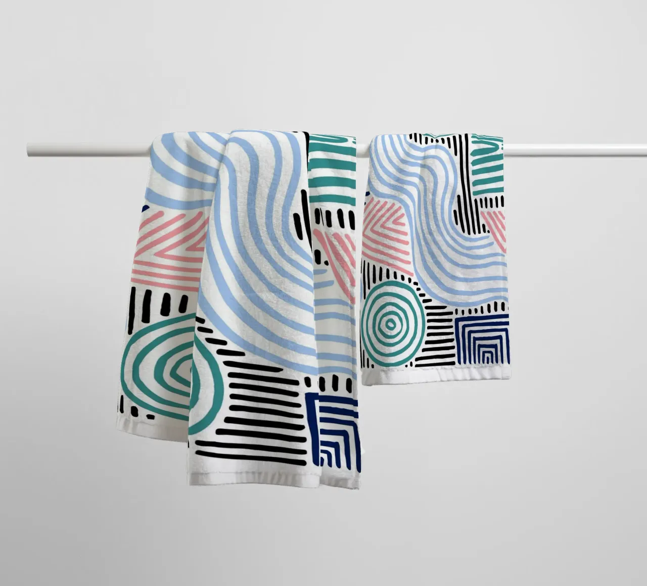 Abstract Lines – Modern Pattern Art towel by Cozy Vibes