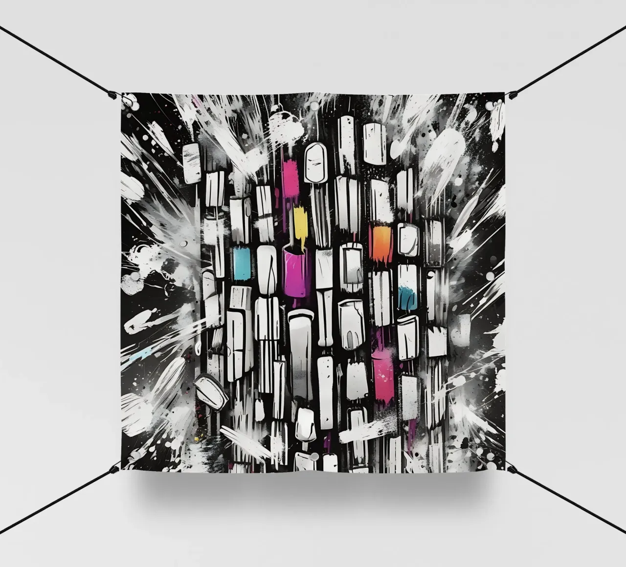 Traffico automobilistico, in piedi in un ingorgo telo in pvc da Farbträume