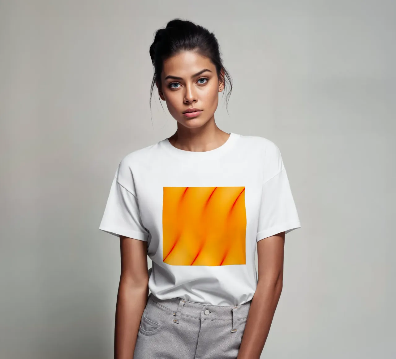 Red and orange abstract waves t-shirt da Marleona