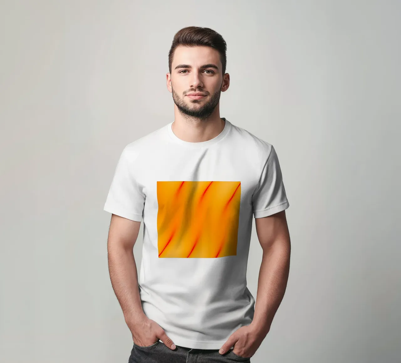 Red and orange abstract waves t-shirt da Marleona