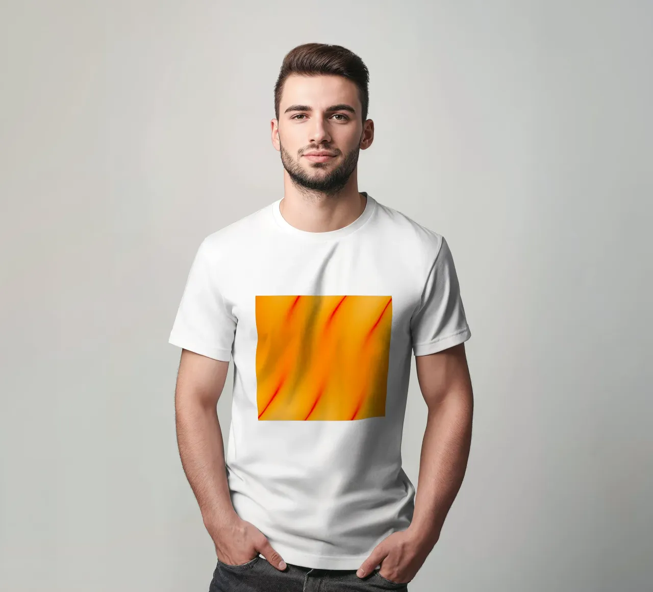 Red and orange abstract waves t-shirt da Marleona