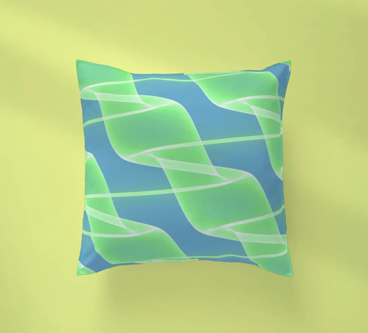 Abstract waves and wires in green cuscino da Marleona