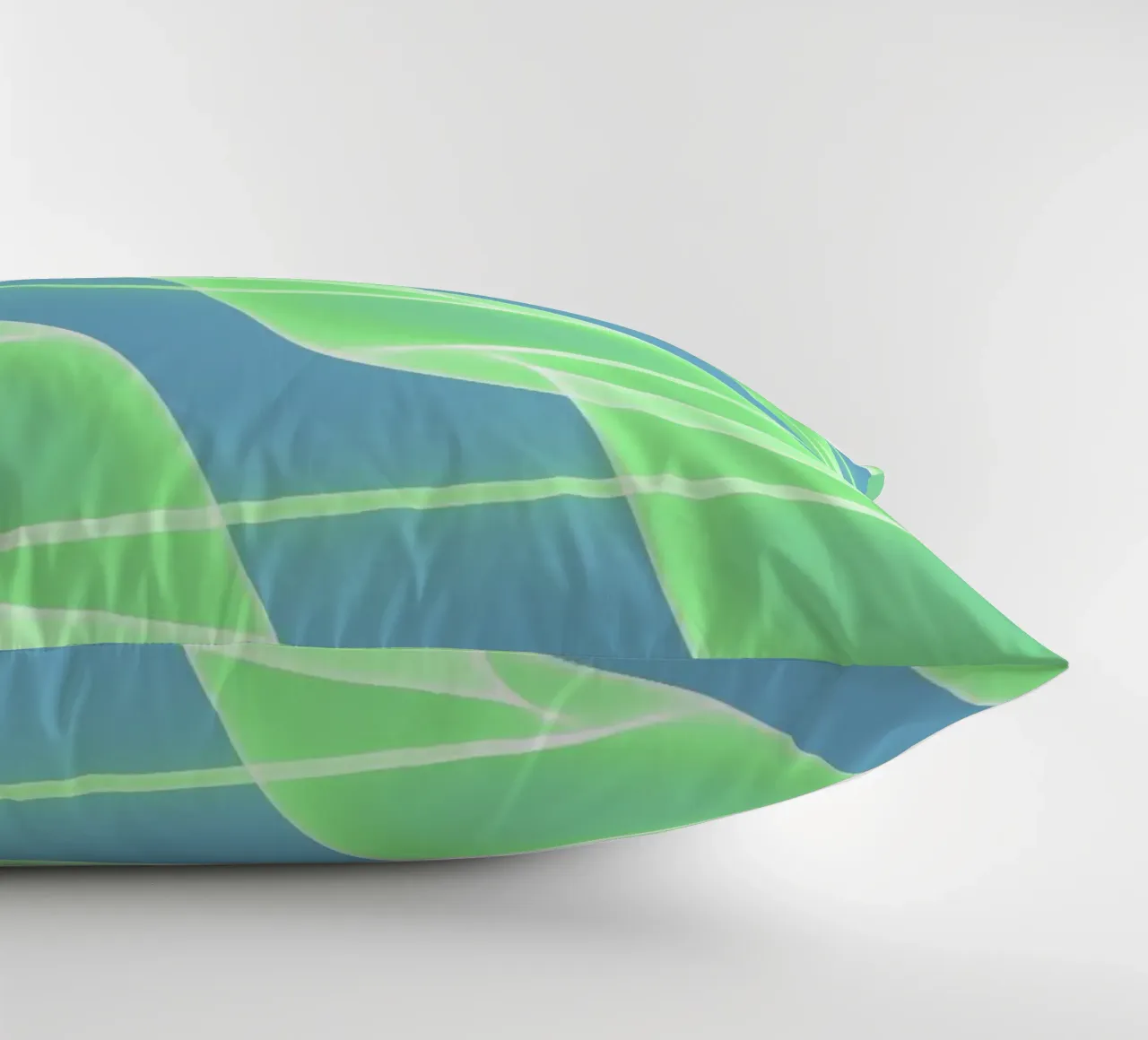 Abstract waves and wires in green cuscino da Marleona