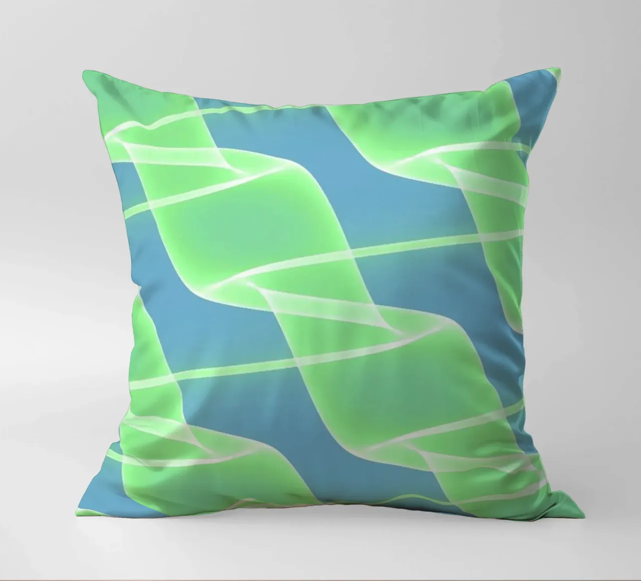 Abstract waves and wires in green cuscino da Marleona