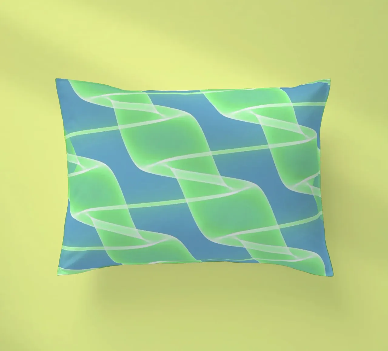 Abstract waves and wires in green cuscino da Marleona