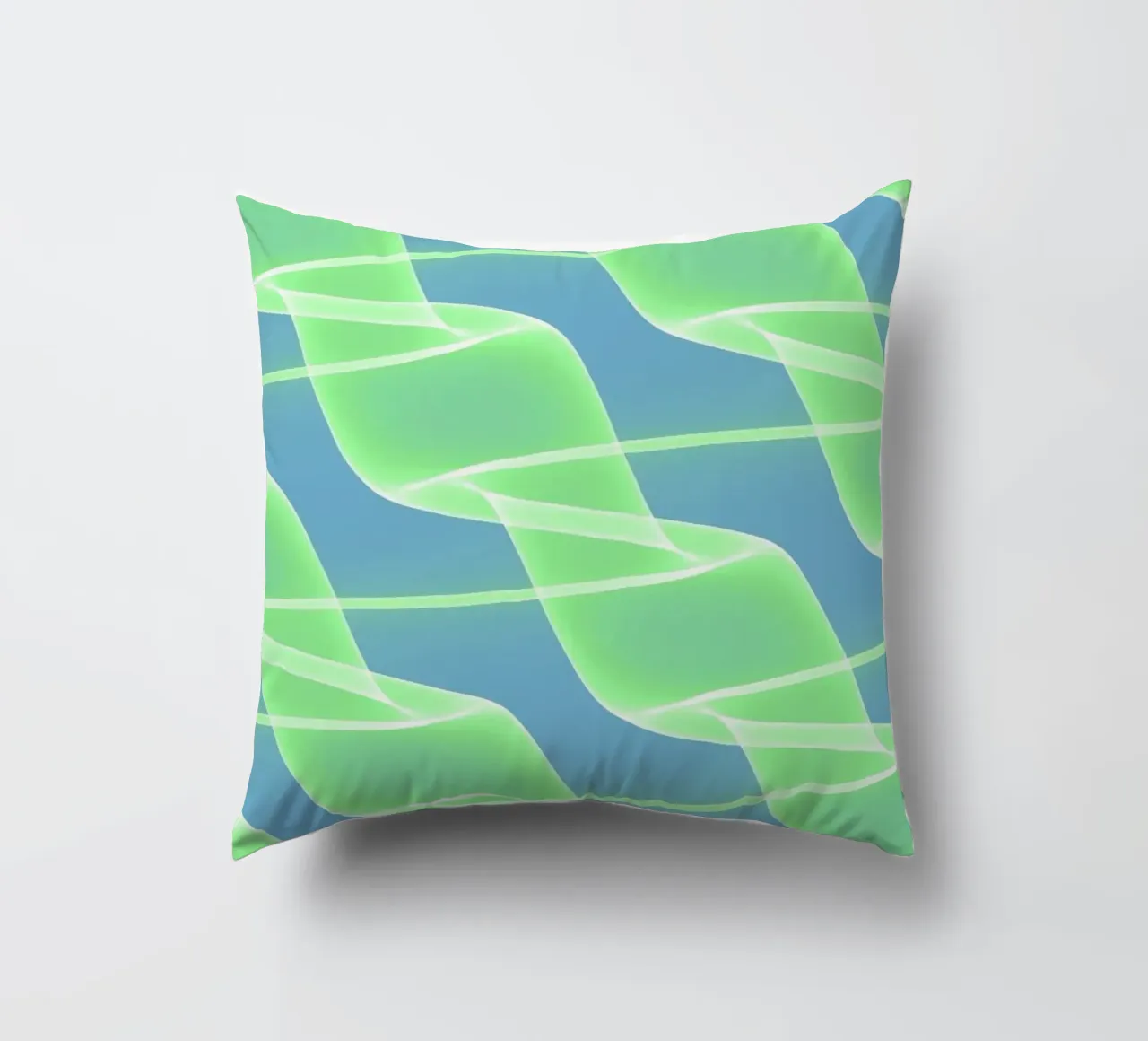 Abstract waves and wires in green cuscino da Marleona