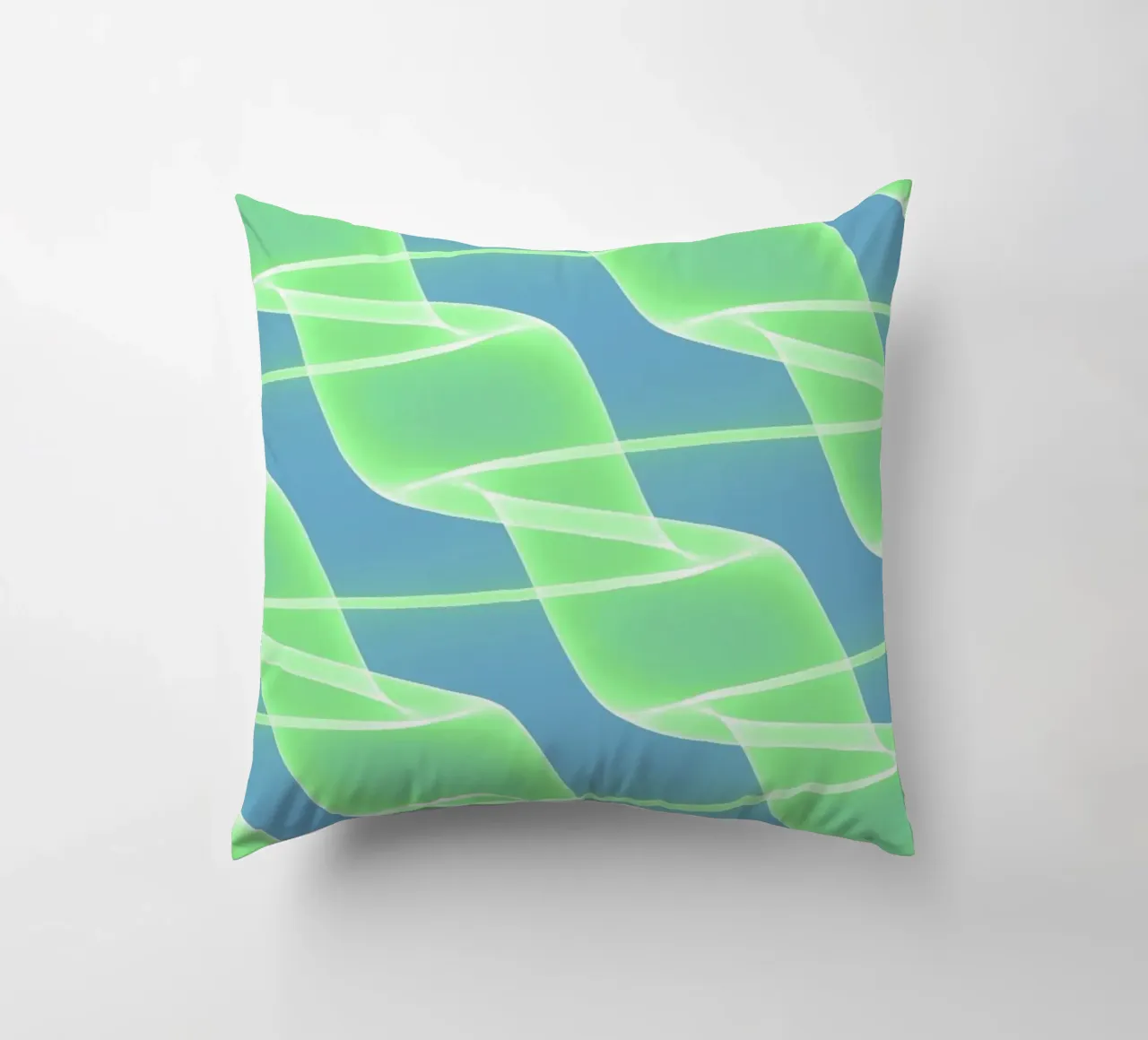 Abstract waves and wires in green cuscino da Marleona