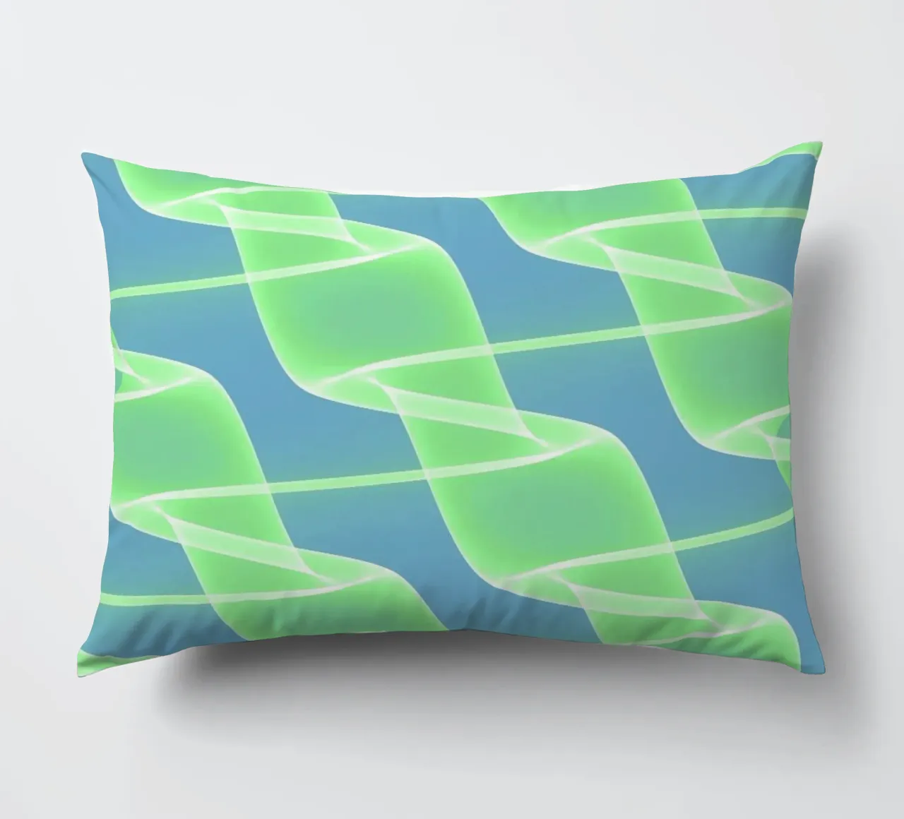 Abstract waves and wires in green cuscino da Marleona
