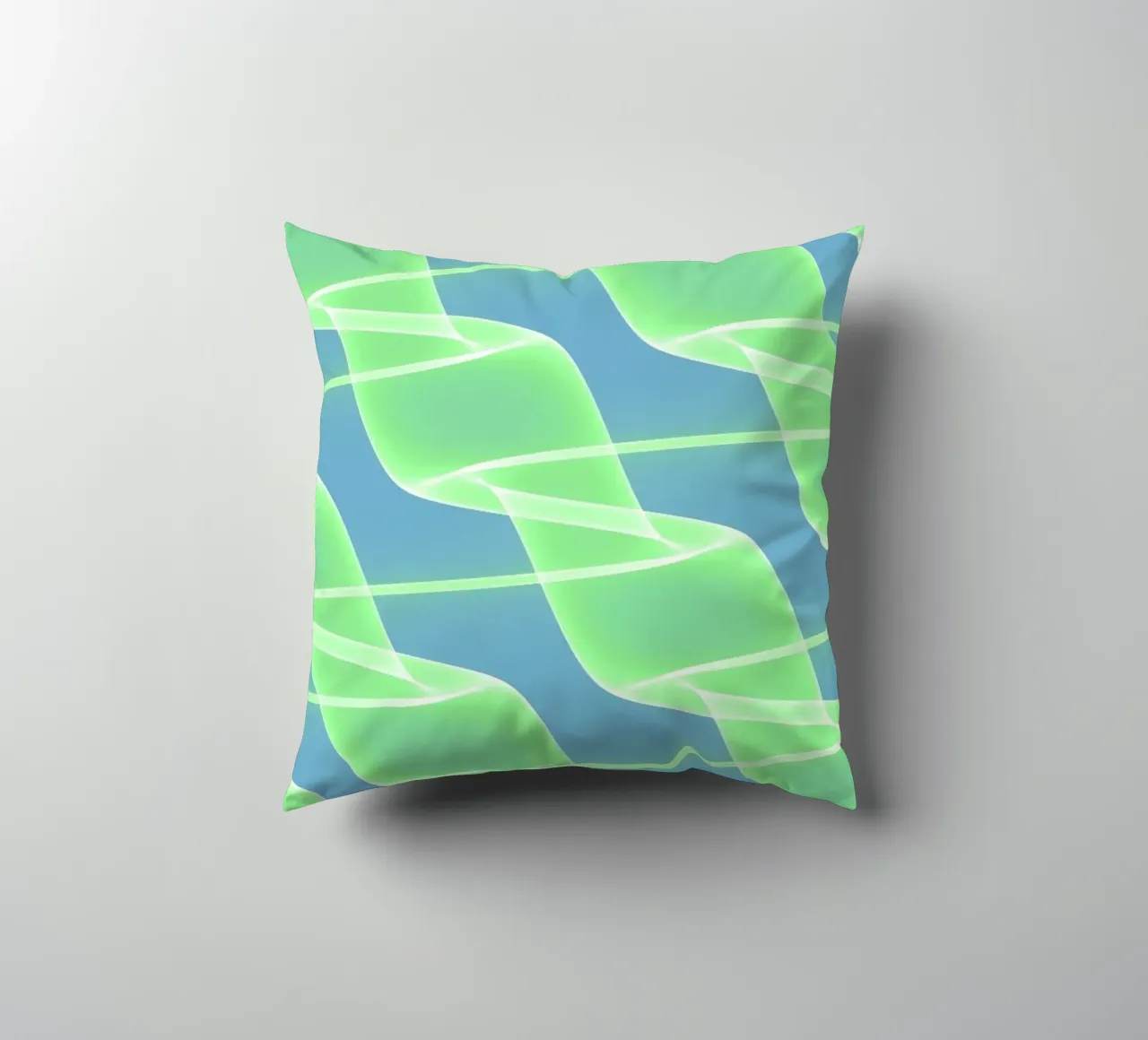Abstract waves and wires in green cuscino da Marleona