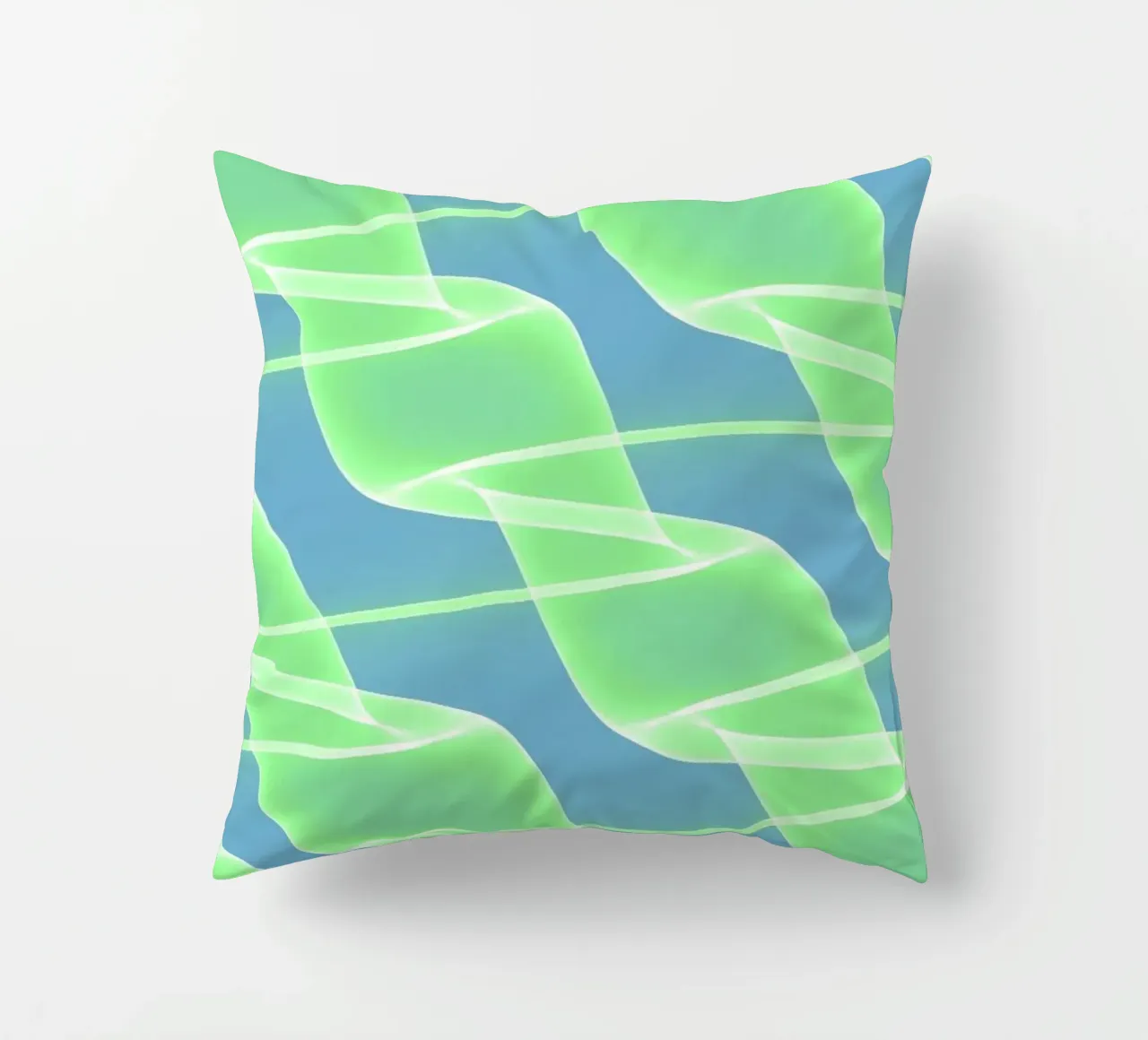 Abstract waves and wires in green cuscino da Marleona