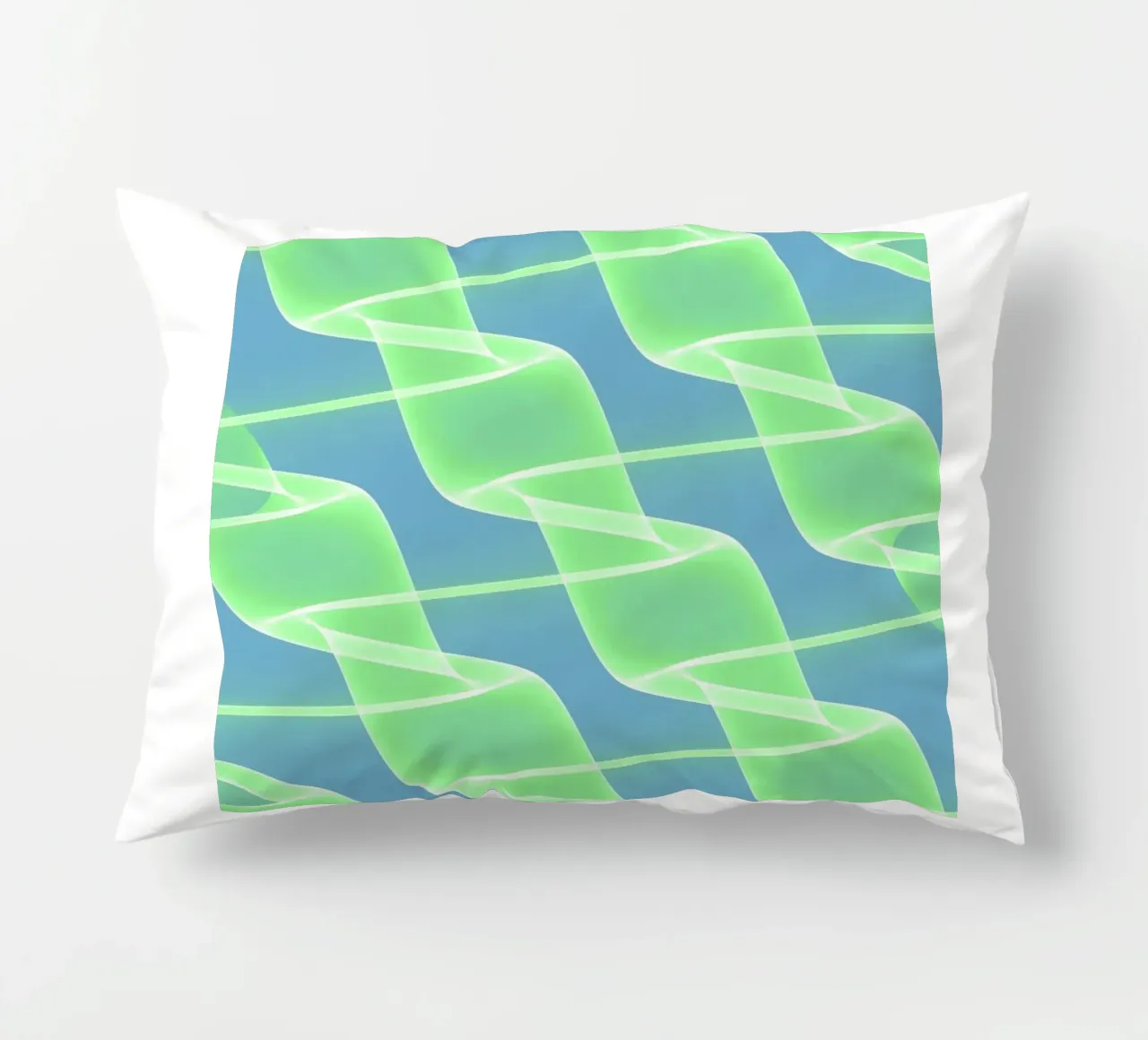 Abstract waves and wires in green cuscino da Marleona