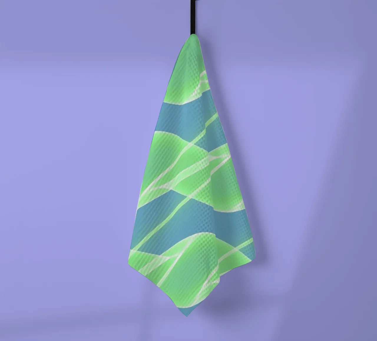 Abstract waves and wires in green canovaccio da cucina da Marleona