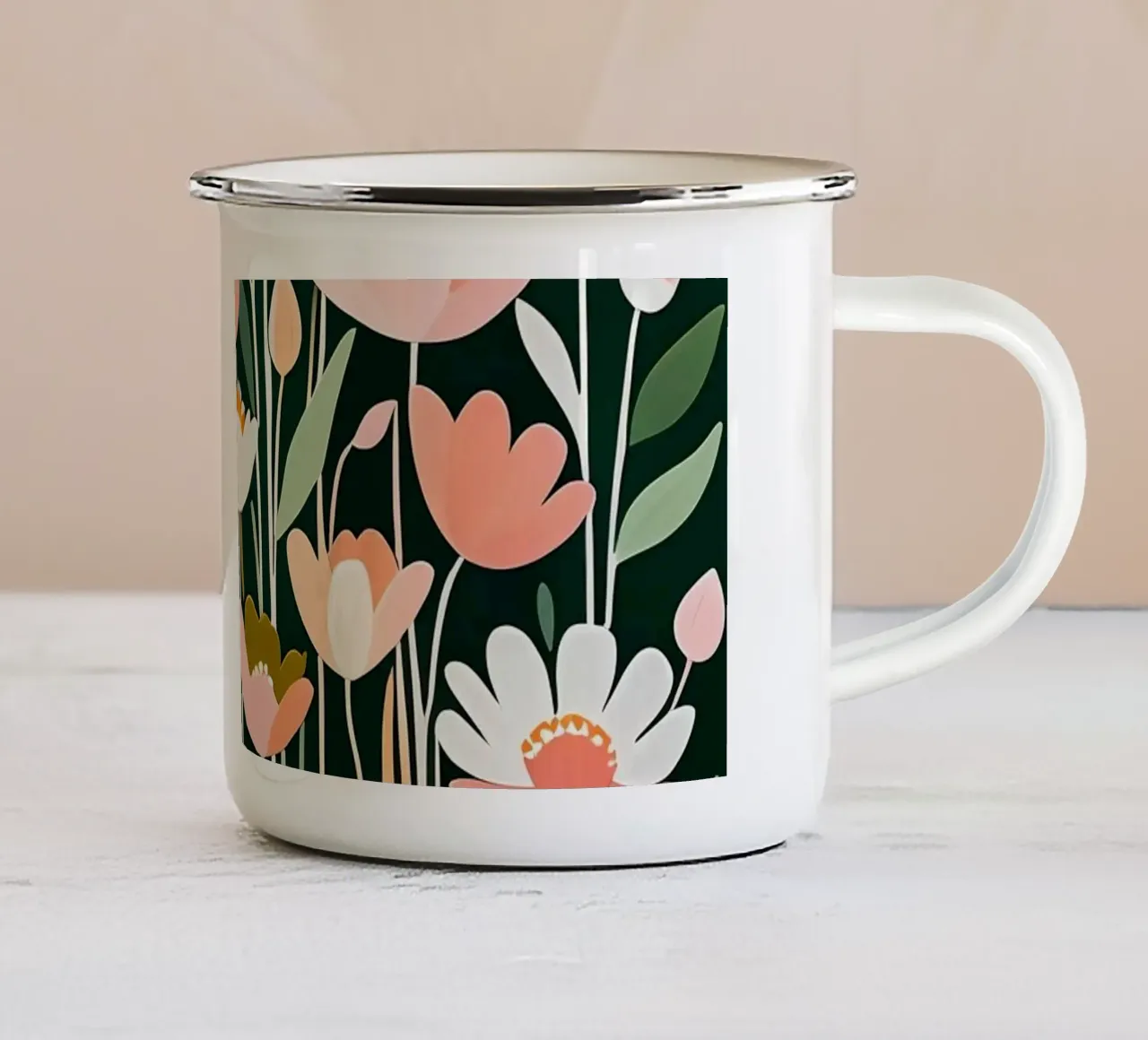 Prato fiorito_4 tazza in smalto da Farbträume