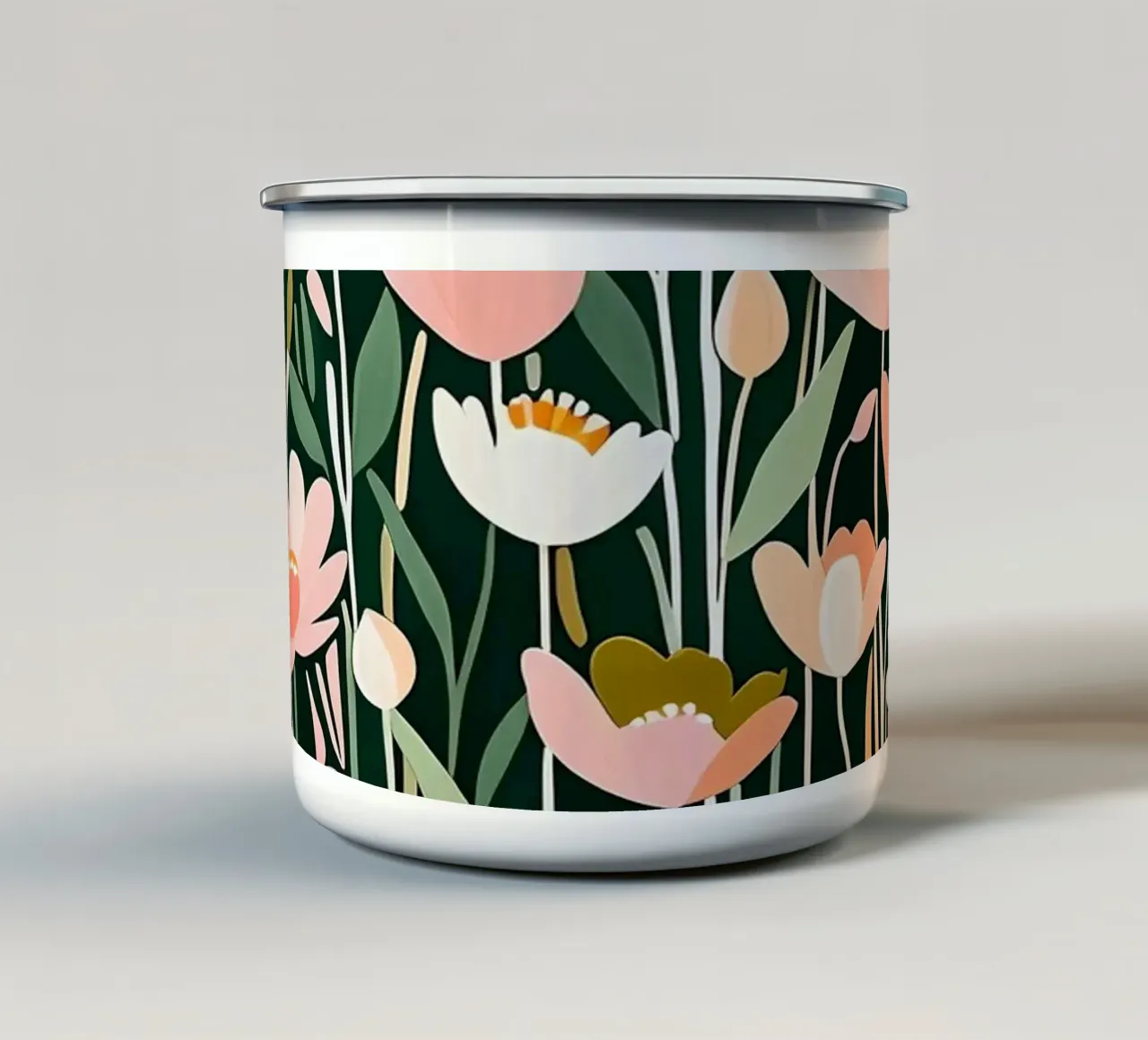 Prato fiorito_4 tazza in smalto da Farbträume