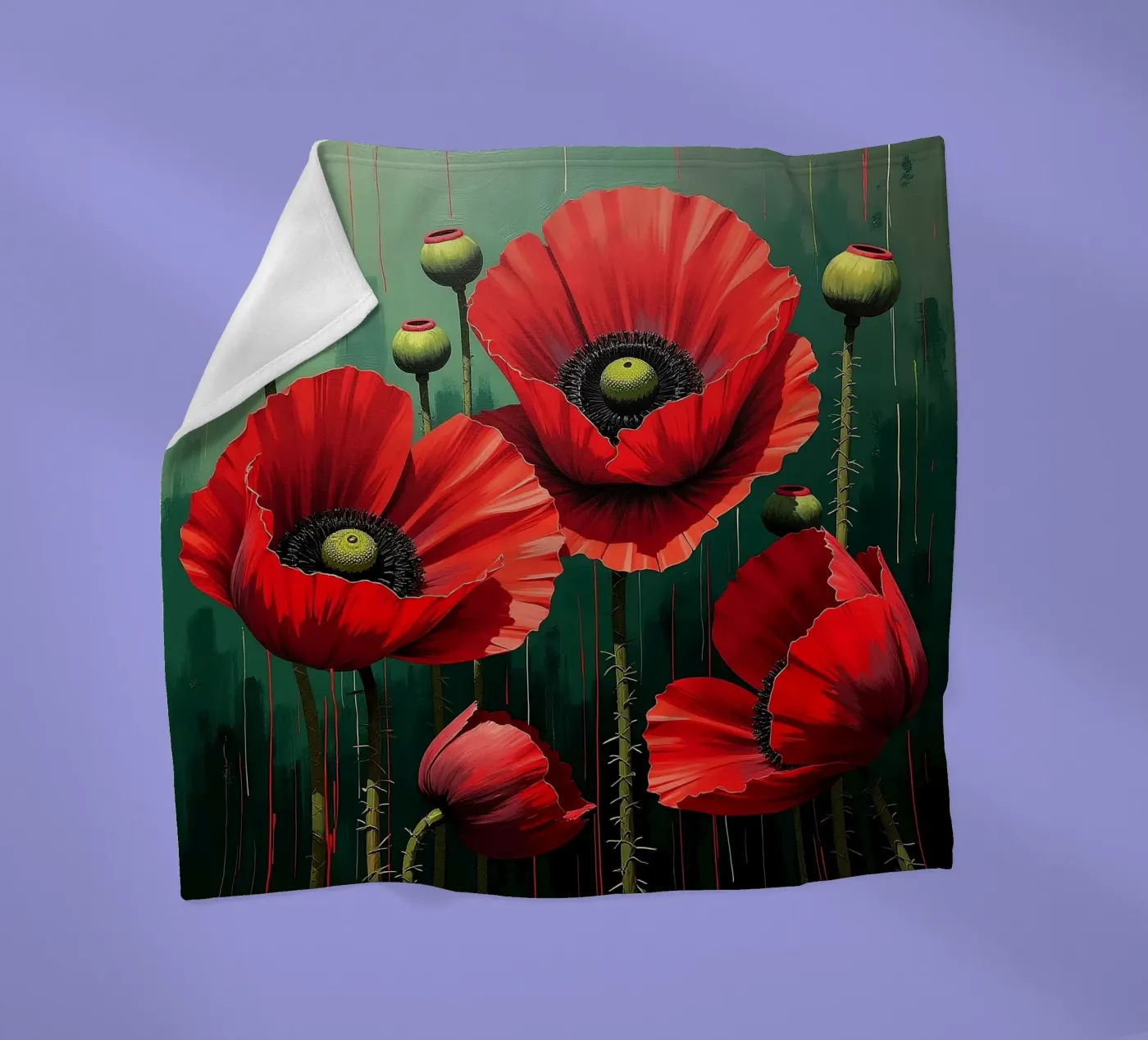 Mohnblumen Fleecedecke von Farbträume