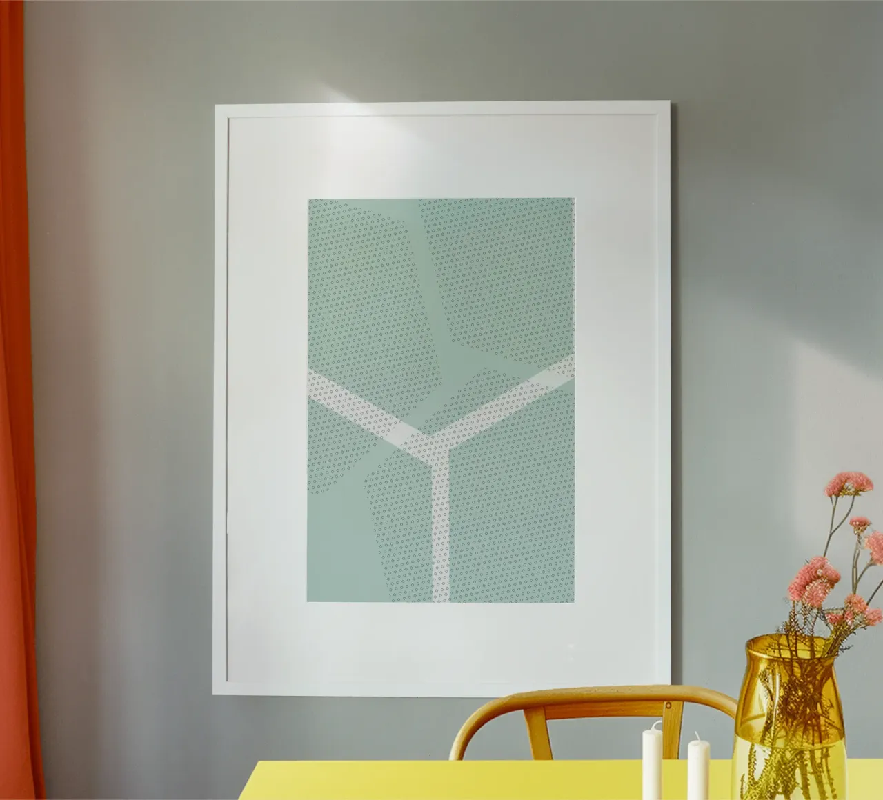 Oktogramme mint poster con telaio in legno da XOXO Arte
