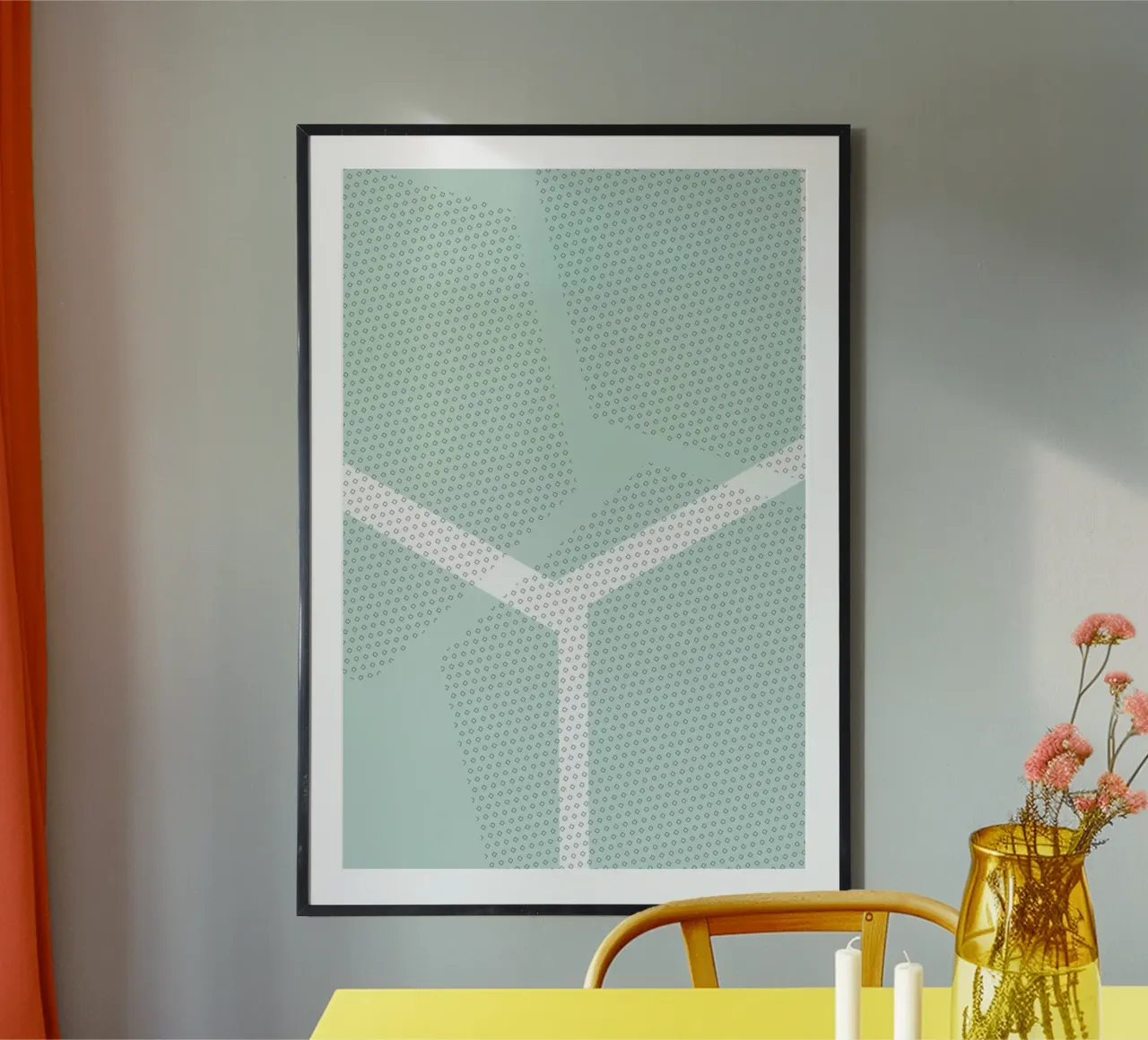 Oktogramme mint poster con telaio in legno da XOXO Arte