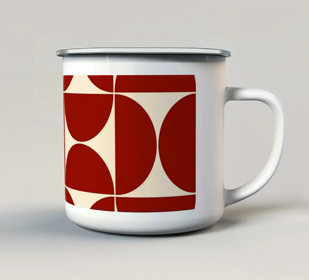 Rosso Bauhaus metà secolo tazza in smalto da Timeless moderna