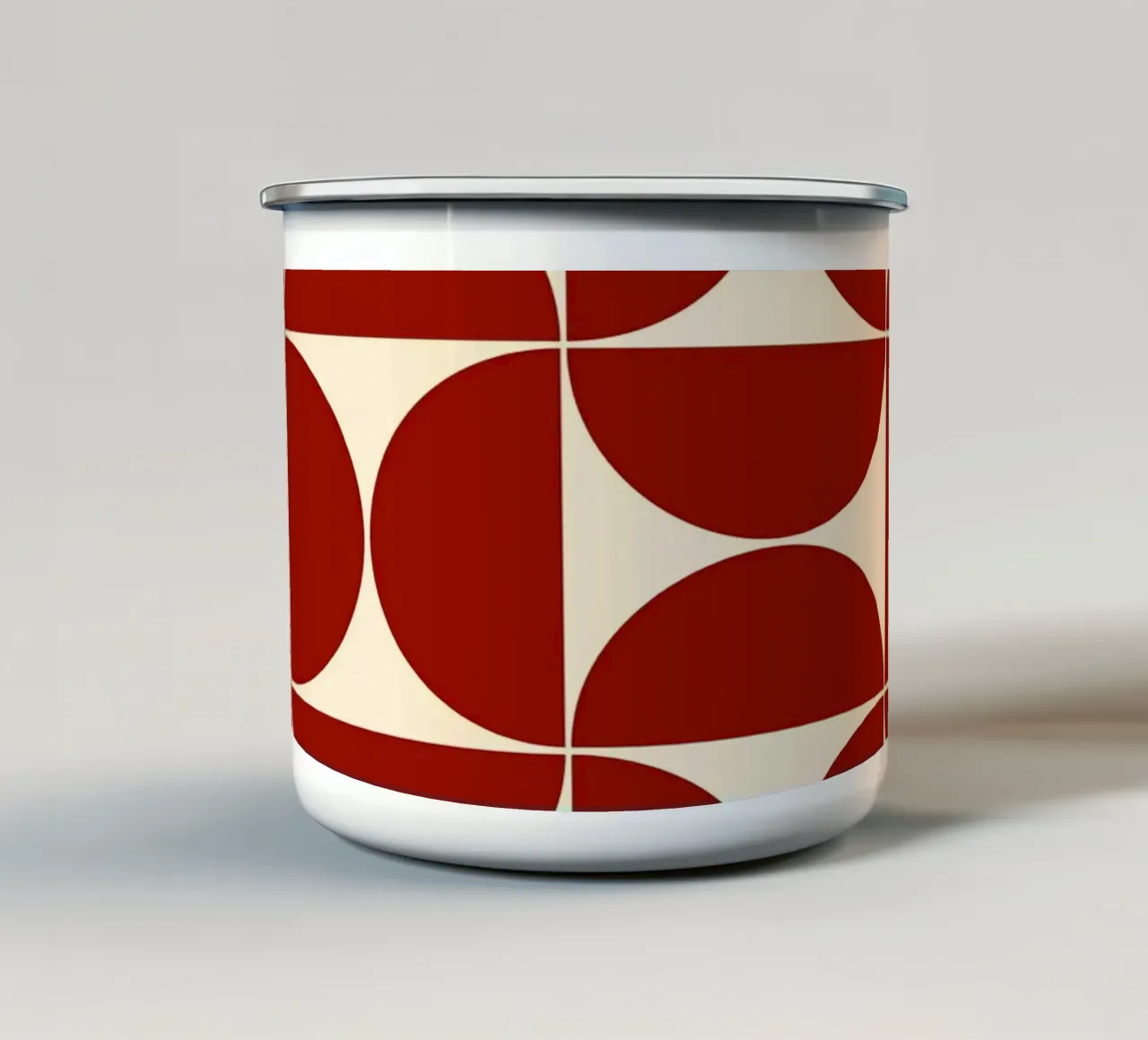 Rosso Bauhaus metà secolo tazza in smalto da Timeless moderna
