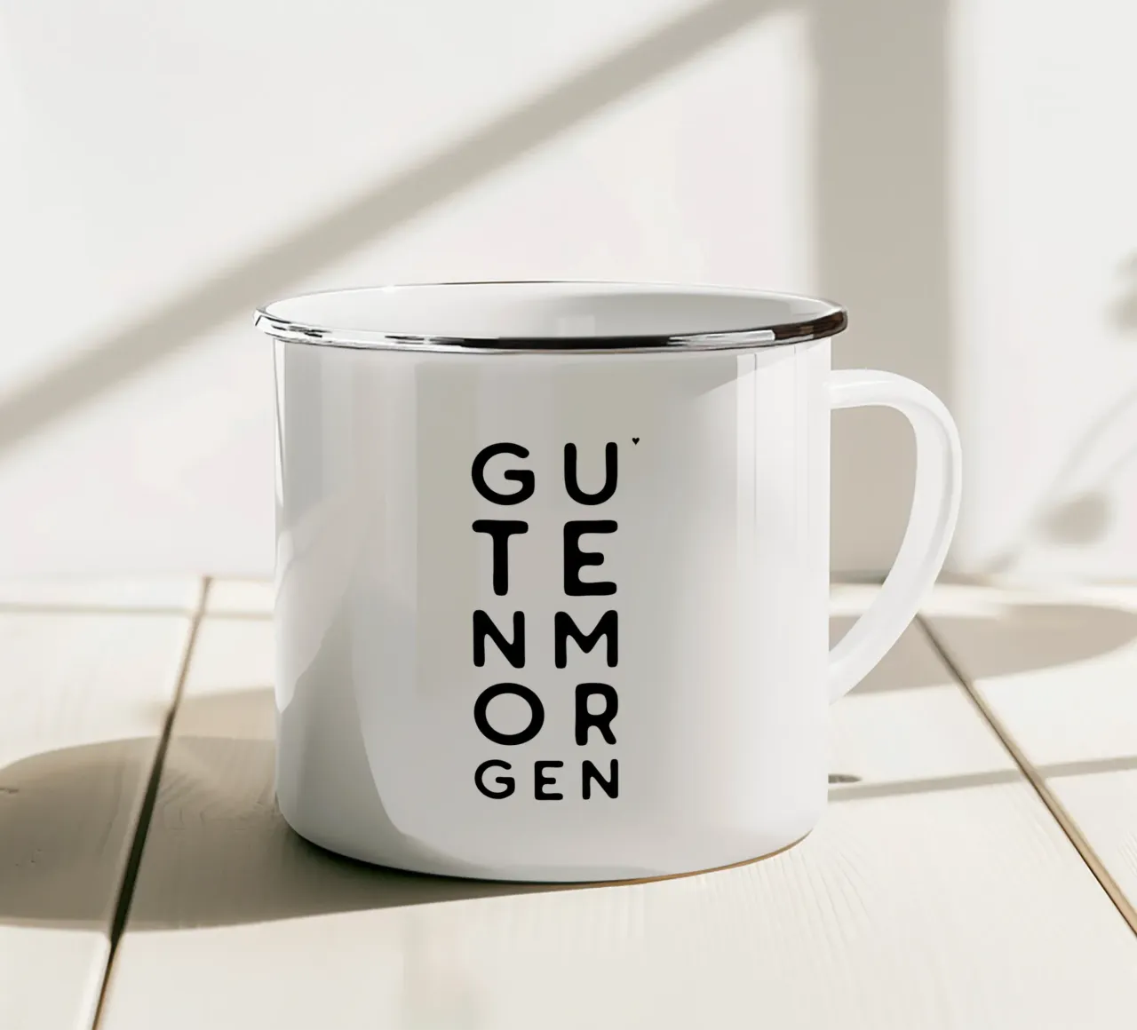 Guten Morgen tazza in smalto da typolover