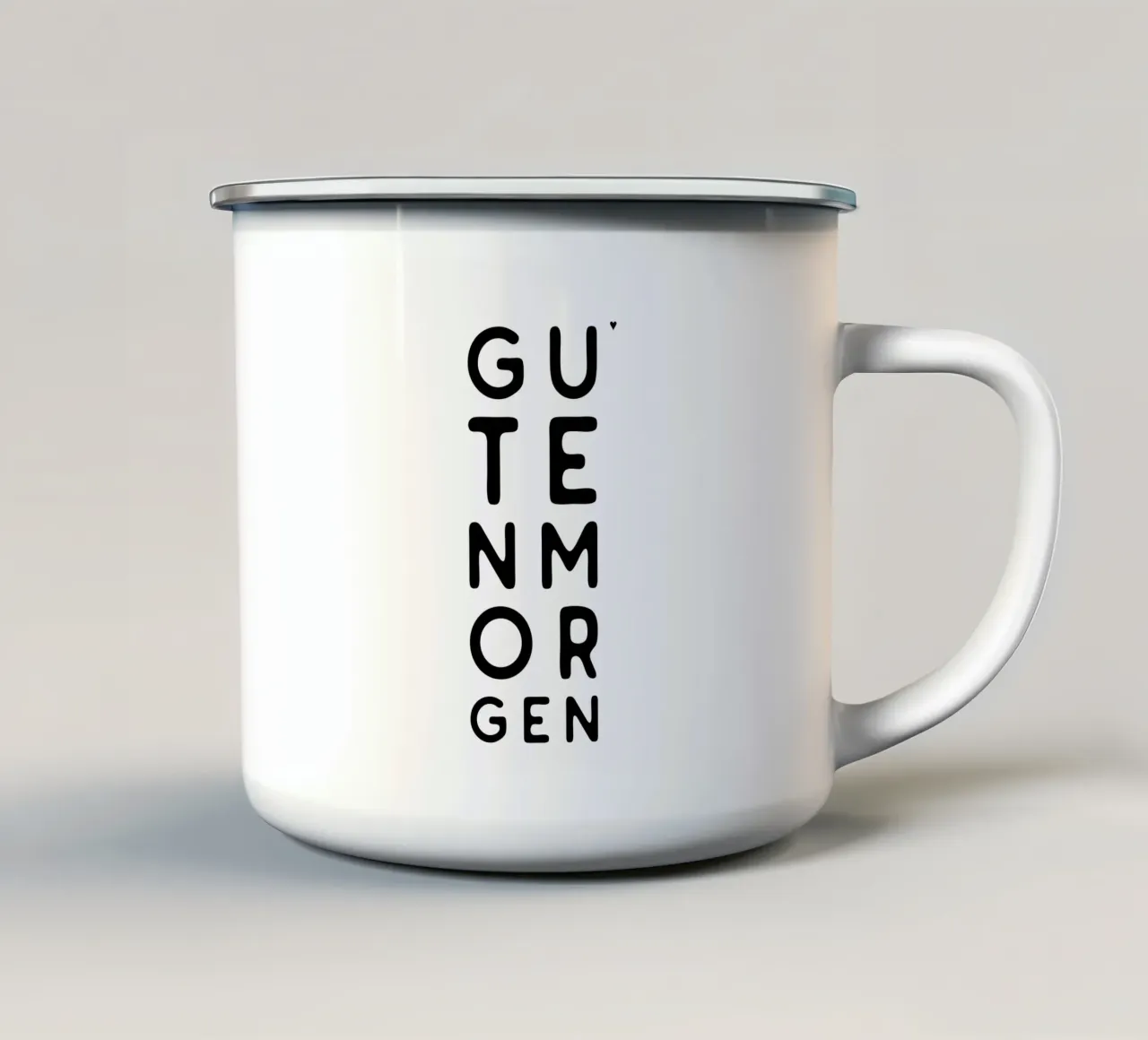 Guten Morgen tazza in smalto da typolover