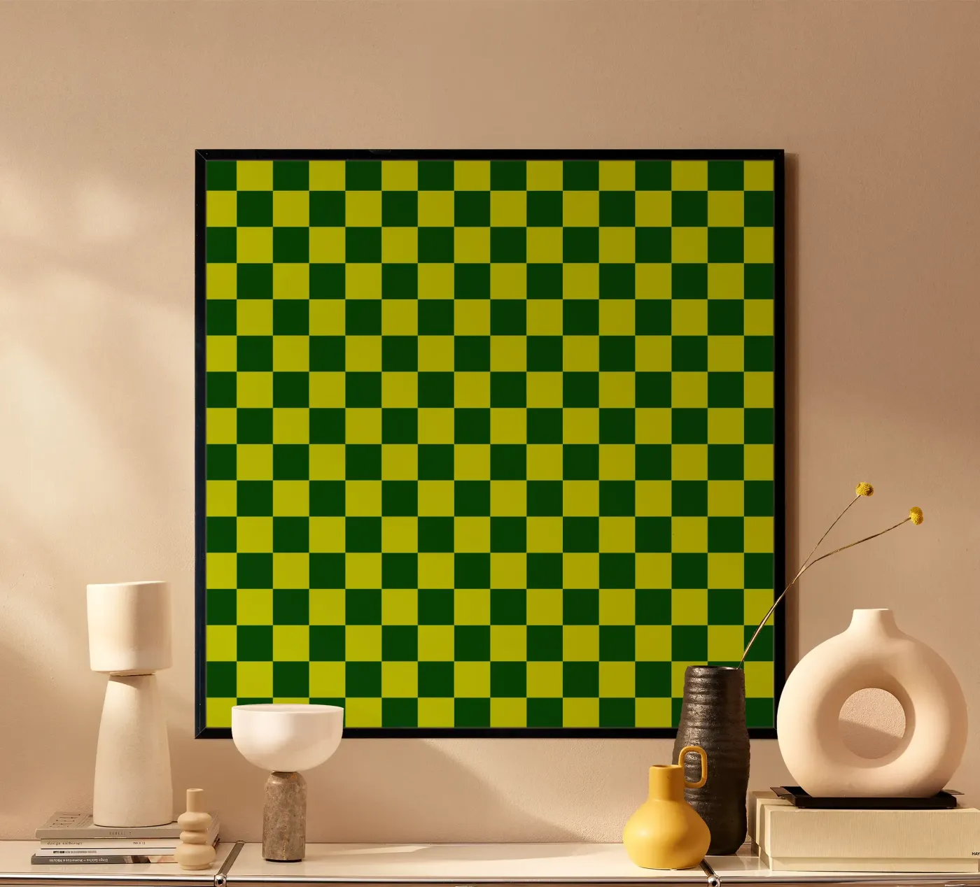 Chèques vert fluo poster de Timeless moderna