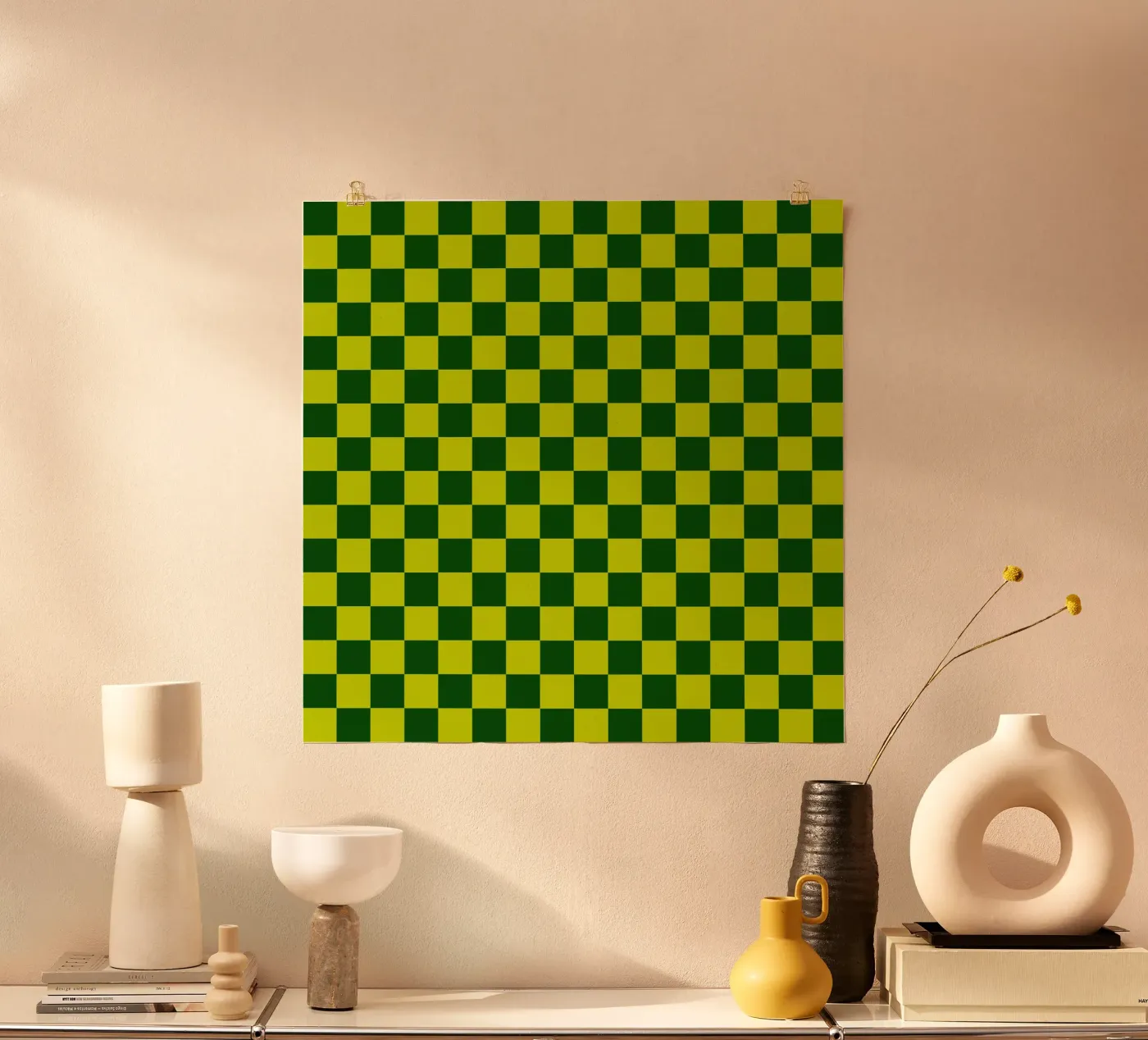 Chèques vert fluo poster de Timeless moderna