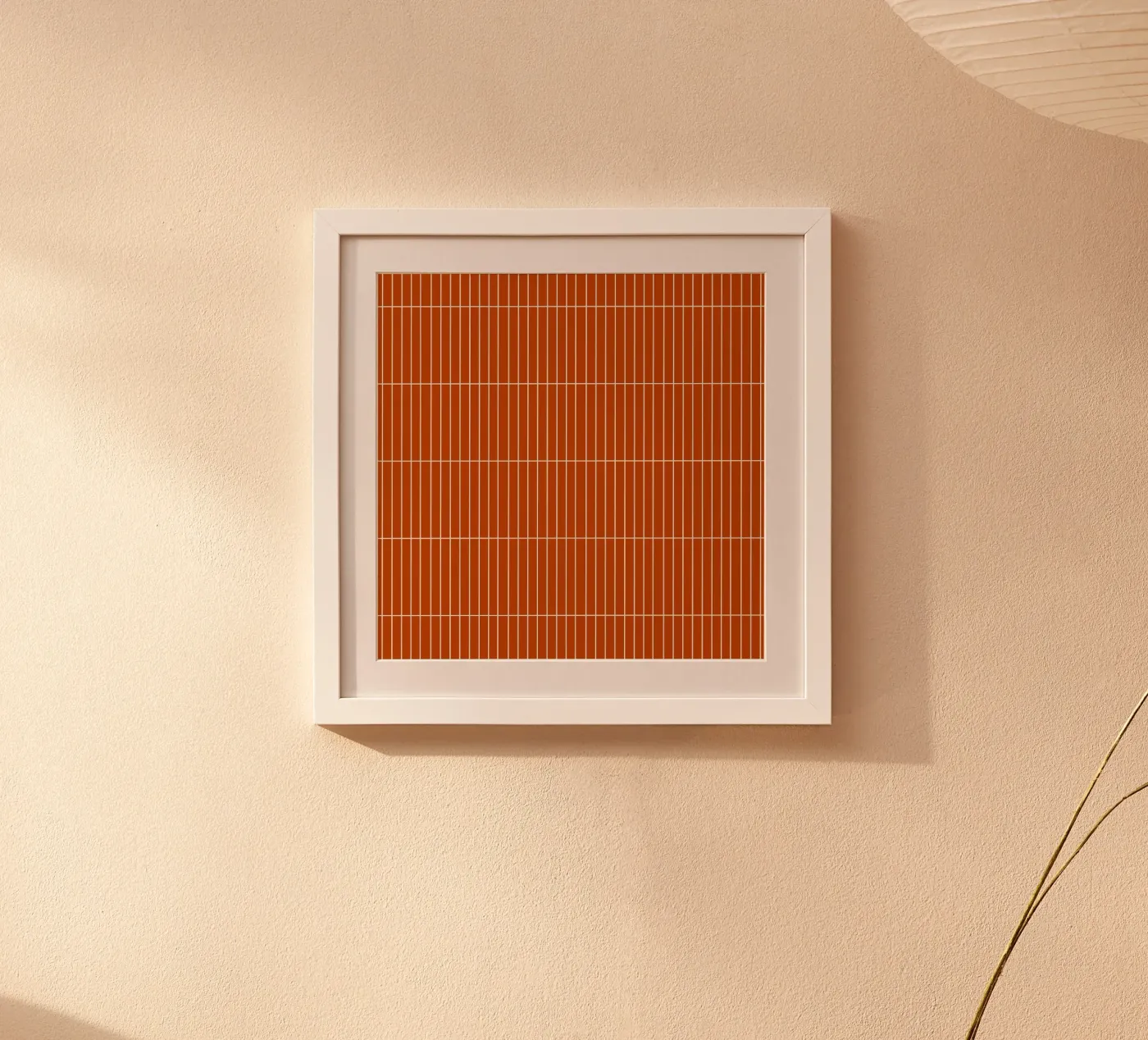 White Rectangular Grid on Burnt Orange poster by Timeless moderna