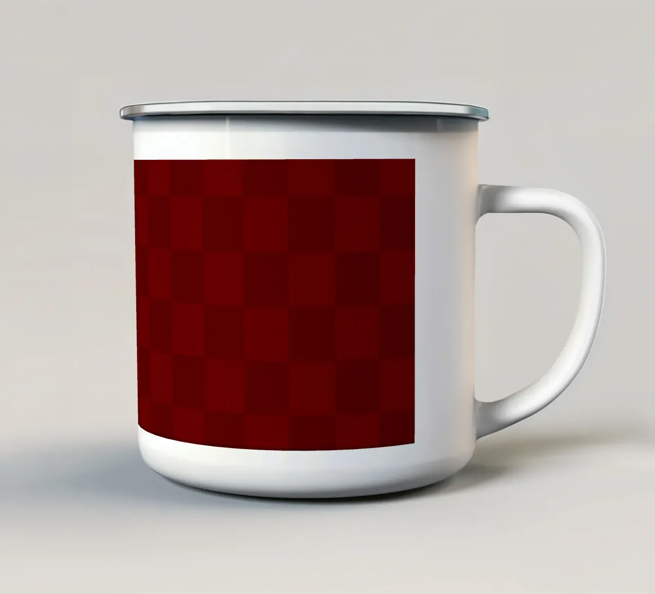 Elegante borgogna Checks tazza in smalto da Timeless moderna